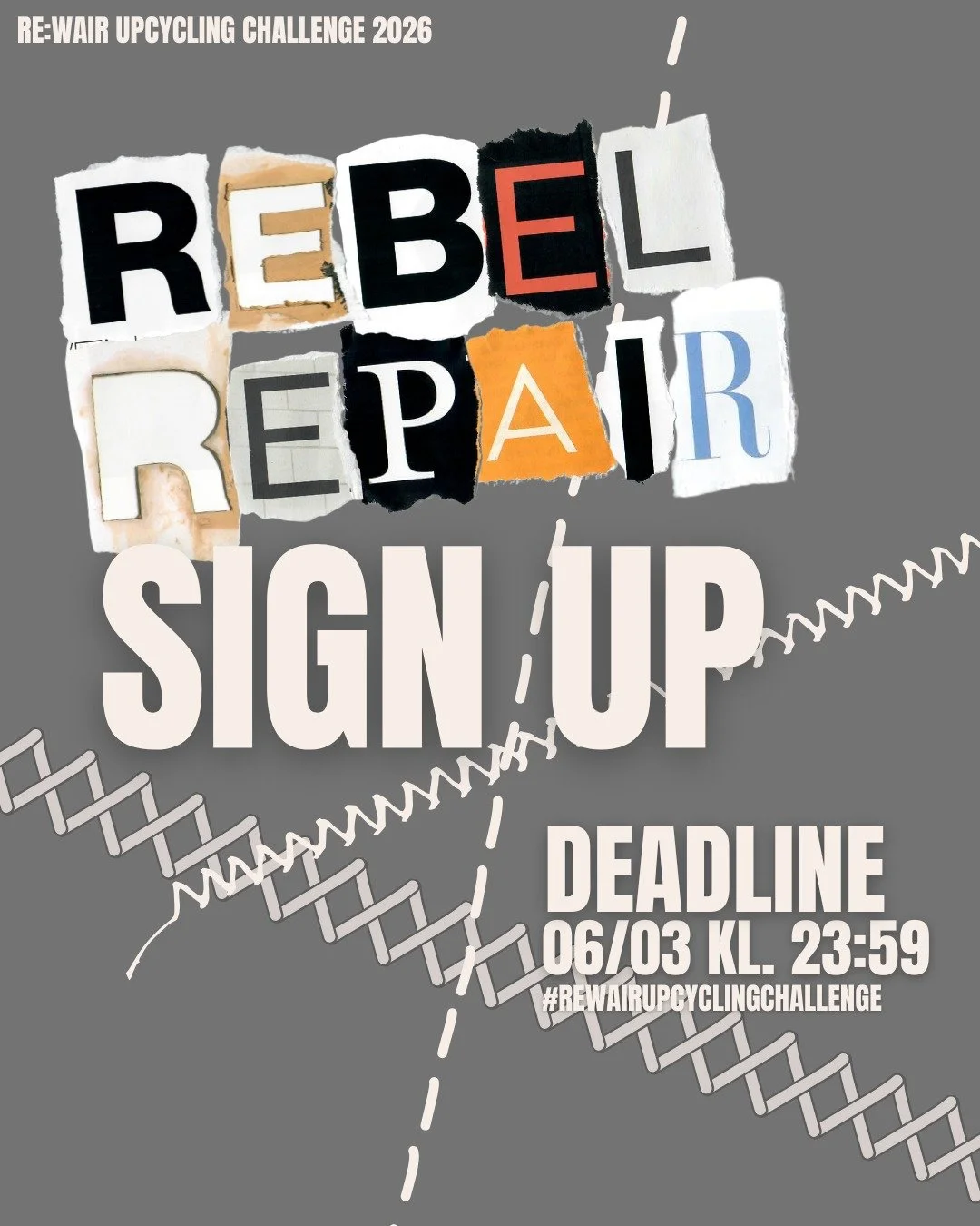 Du kan nu tilmelde dig vores Upcycling Challenge! Temaet er Rebel Repair. 🎉

Hvad er Upcycling Challenge? Det er en konkurrence som Re:wair arrangerer hvor du kan deltage med dine upcyclede kreationer og specifikt dette &aring;r med fokus p&aring; r