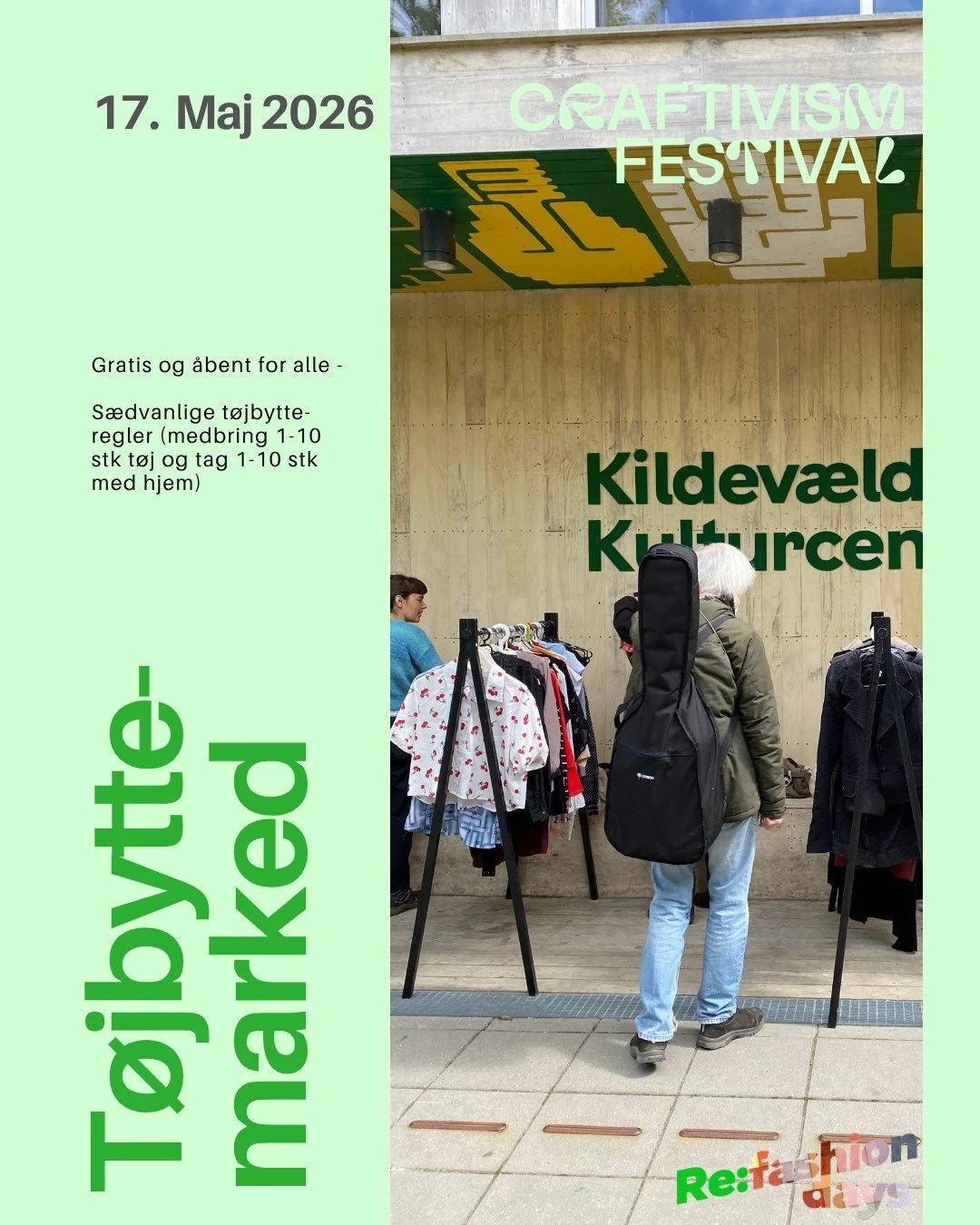 &Aring;rets Craftivism Festival er lige rundt om hj&oslash;rnet og vi gl&aelig;der os til at se jer til en dag fyldt med tekstiler og upcycling i kulturhuset Kildev&aelig;ld Kulturcenter p&aring; &Oslash;sterbro. T&oslash;jbyttemarkedet bliver afhold