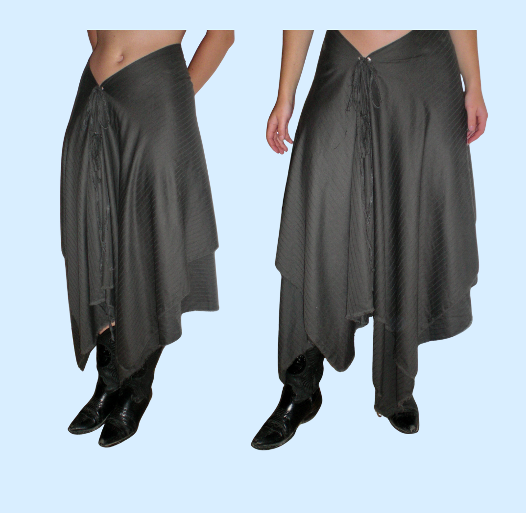 Draperet nederdel med snøre