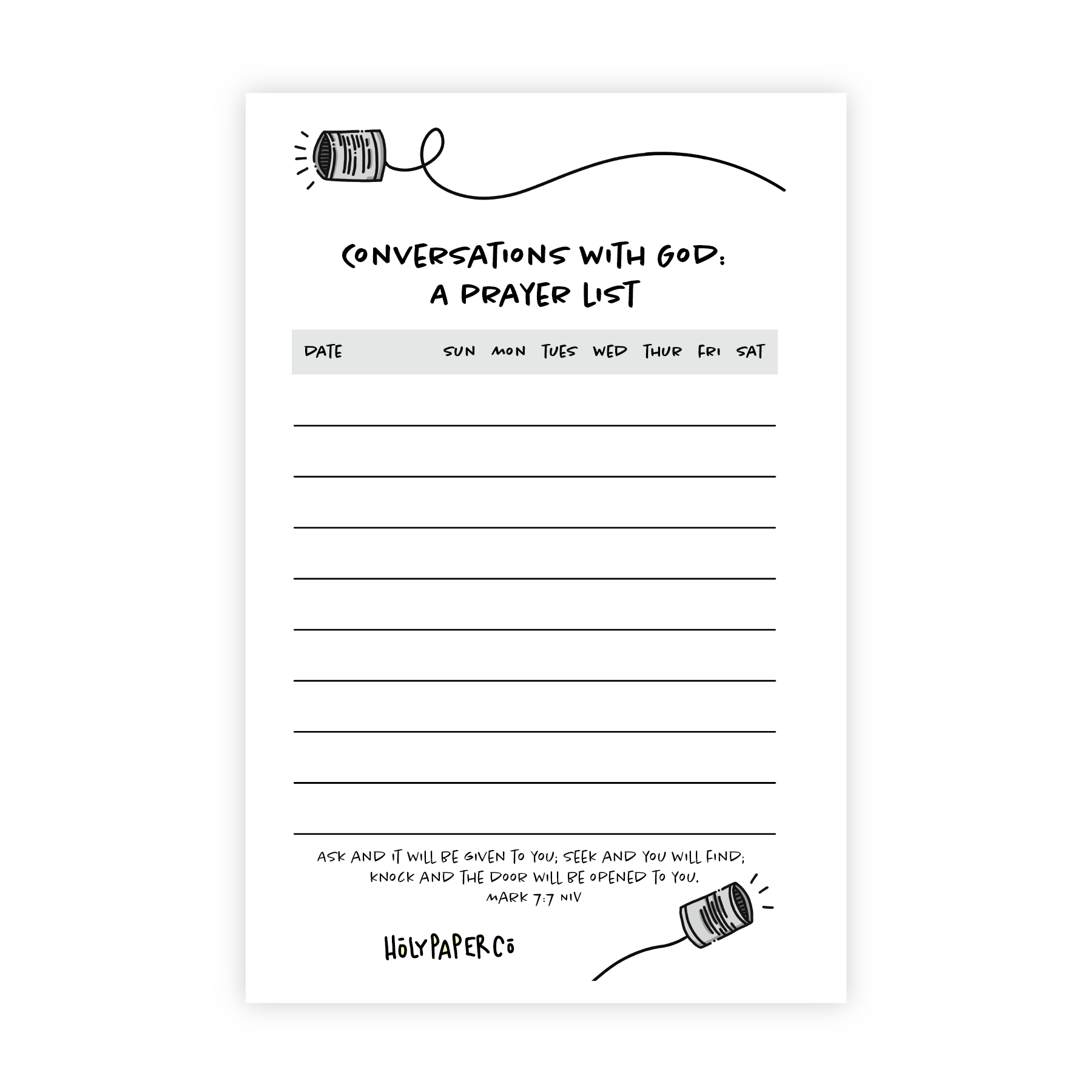 Conversations with God Prayer List Notepad