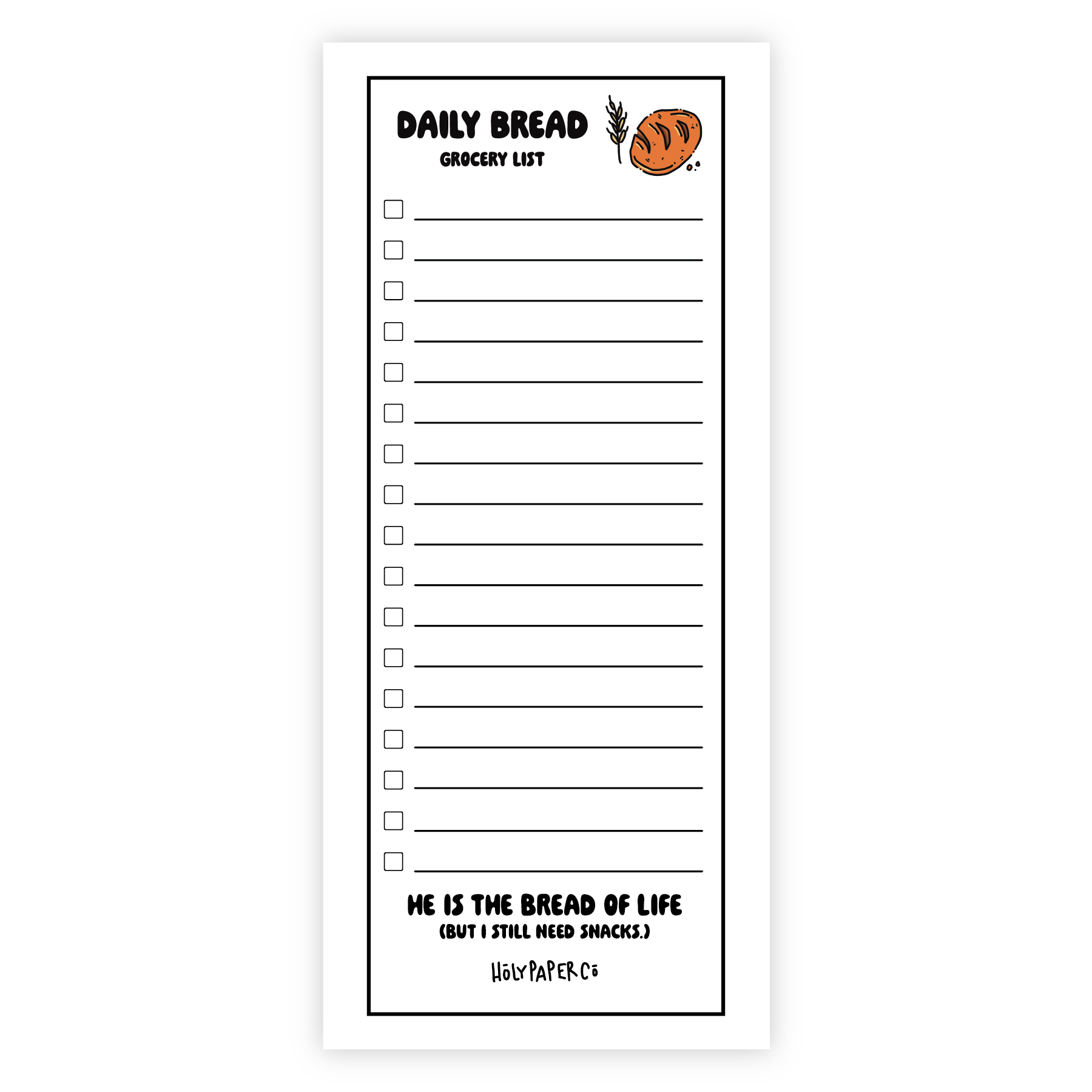 Daily Bread Grocery List Notepad