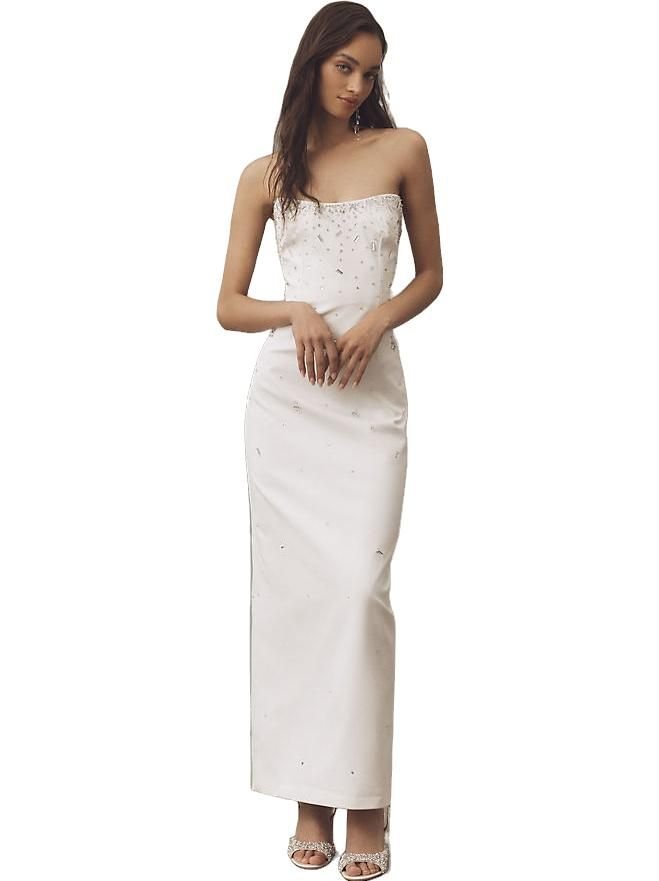 Bhldn Strapless Embellished Column Maxi Dress - White Dahlia.jpeg