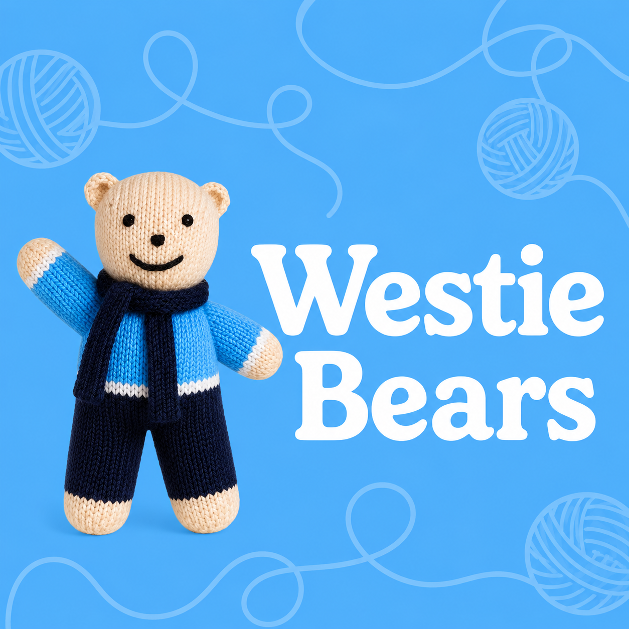 Westie Bears Knitting