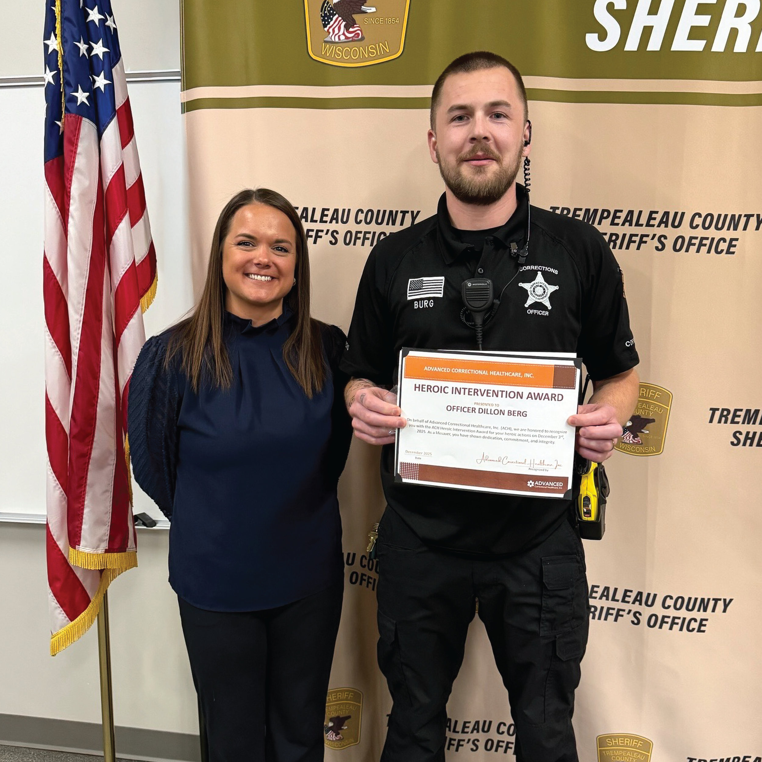ACH Honors Trempealeau County Jail Staff for Courageous Actions That Prevented a Tragic Outcome