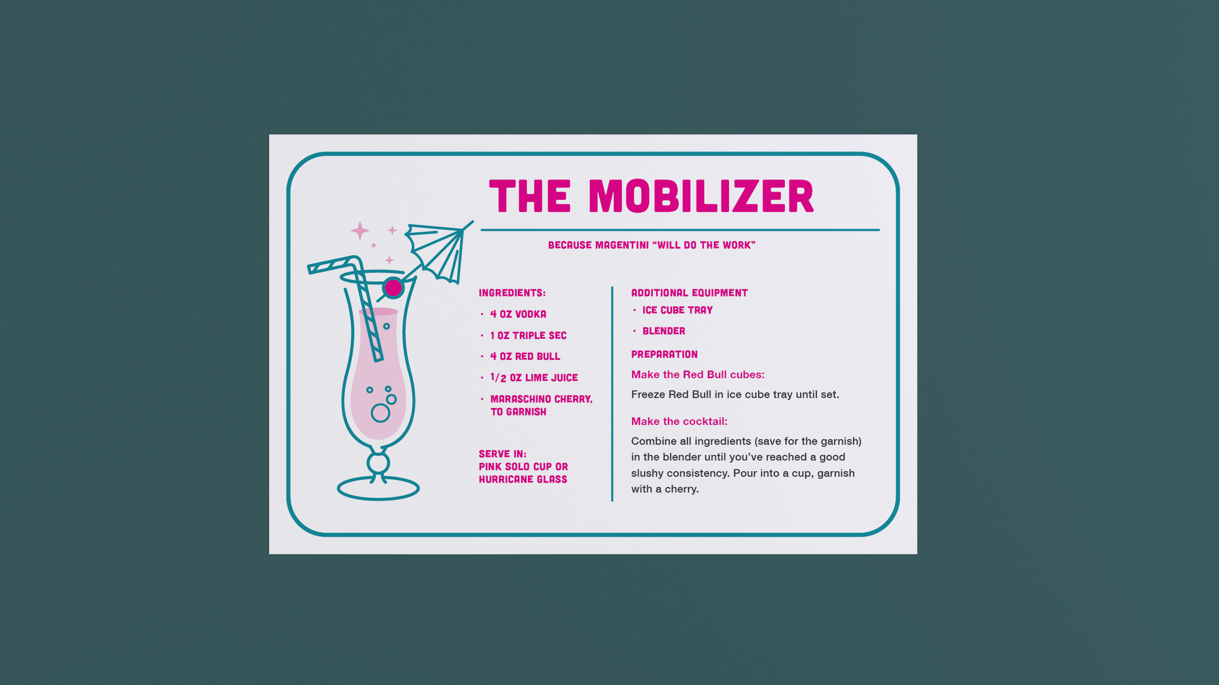 Magenta Cocktail Cards