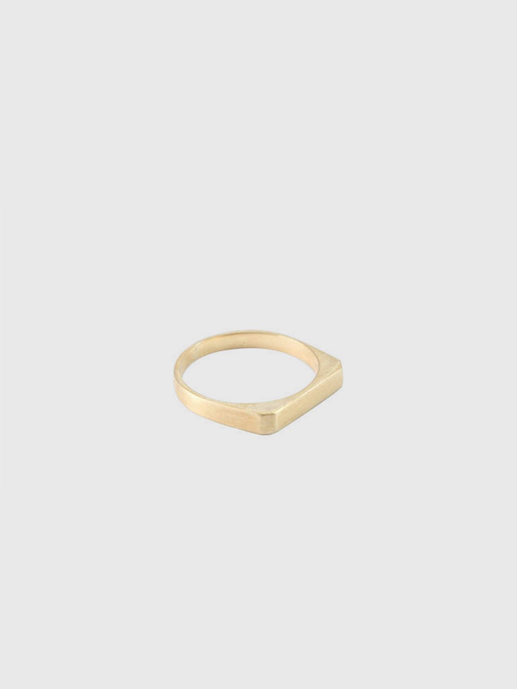horizontal rectangular bar style signet ring in 14k gold by shana tabor. formerly the 3 bars ring by in god we trust, igwt nyc.