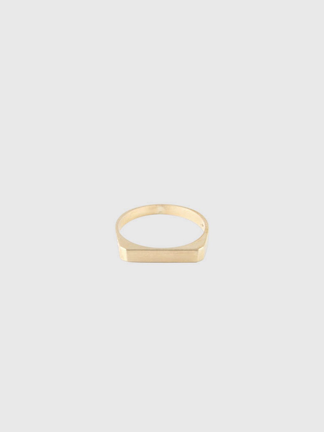 horizontal rectangular bar style signet ring in 14k gold by shana tabor. formerly the 3 bars ring by in god we trust, igwt nyc.