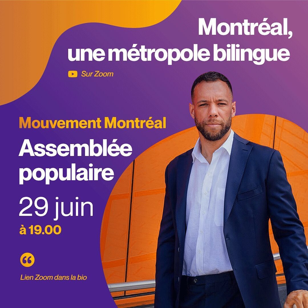 Joignez-nous mardi &agrave; 19h00 pour discuter de la politique linguistique &agrave; Montr&eacute;al. Lien dans la bio ☝️
&mdash;
Join us on Tuesday at 7:00pm to discuss language policy in Montreal. Link in bio☝️