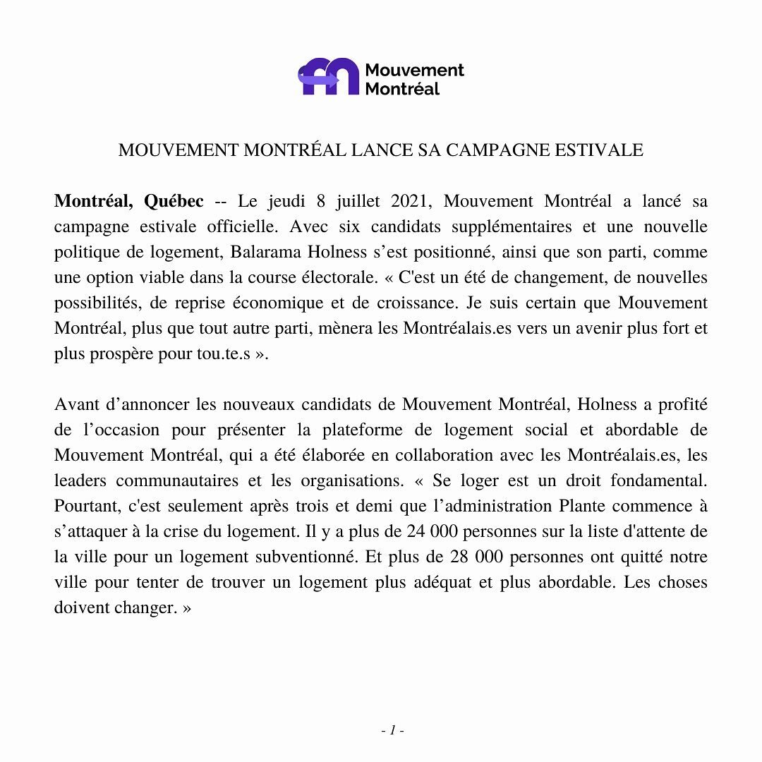 Aujourd'hui &agrave; 12h00, @mouvement_MTL lance officiellement sa campagne estivale! De plus, nous allons annoncer 6 candidat.e.s et allons publier notre politique du logement !
Rejoignez-nous au Restaurant Kamuy&nbsp;
1485 Rue Jeanne-Mance
&mdash;
