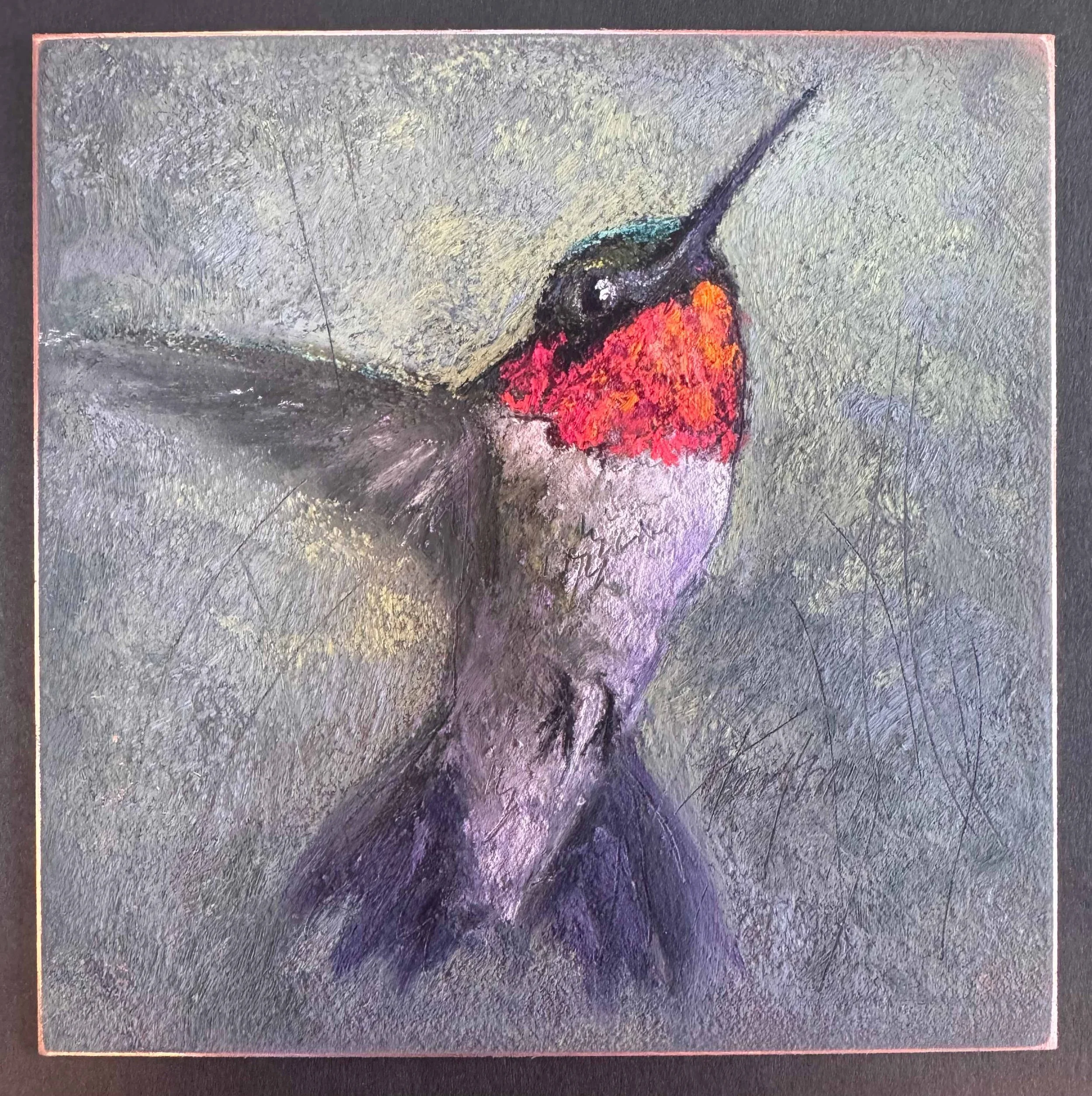  Glee  
8 x 8 pastel on copper  Available at Cole Gallery  
