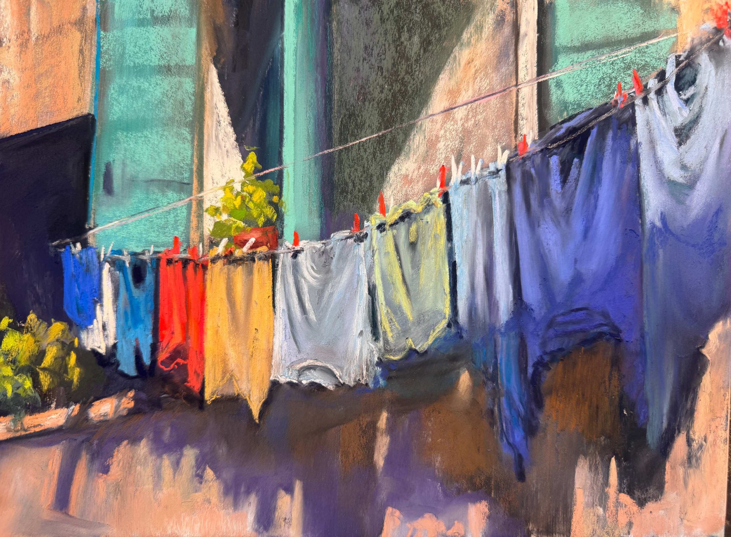  Italian Laundry  
9 x 12 pastel on paper  Available at Cole Gallery  