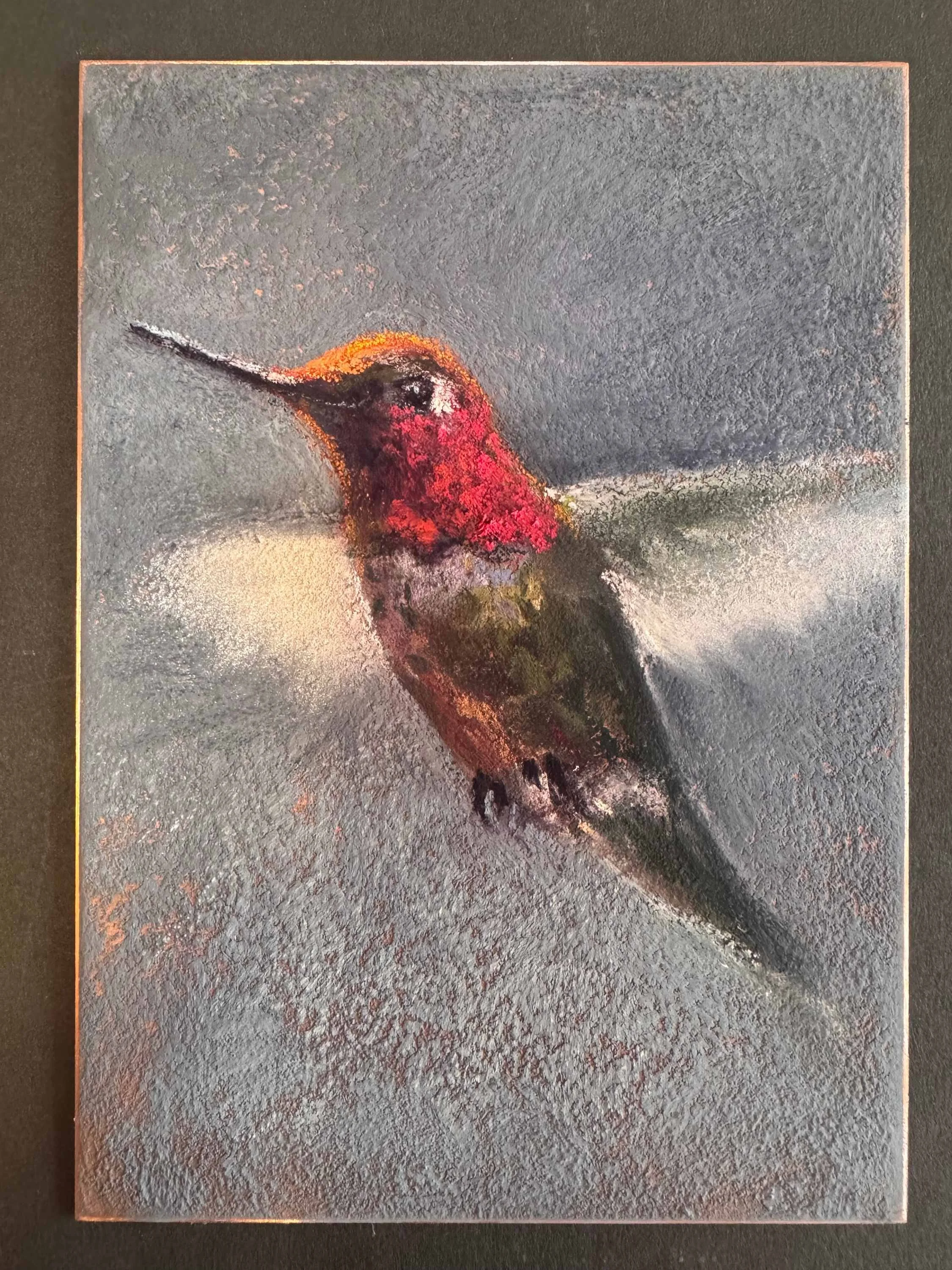  Happy fluttering  
8 x 6 pastel on copper  Available at Cole Gallery  