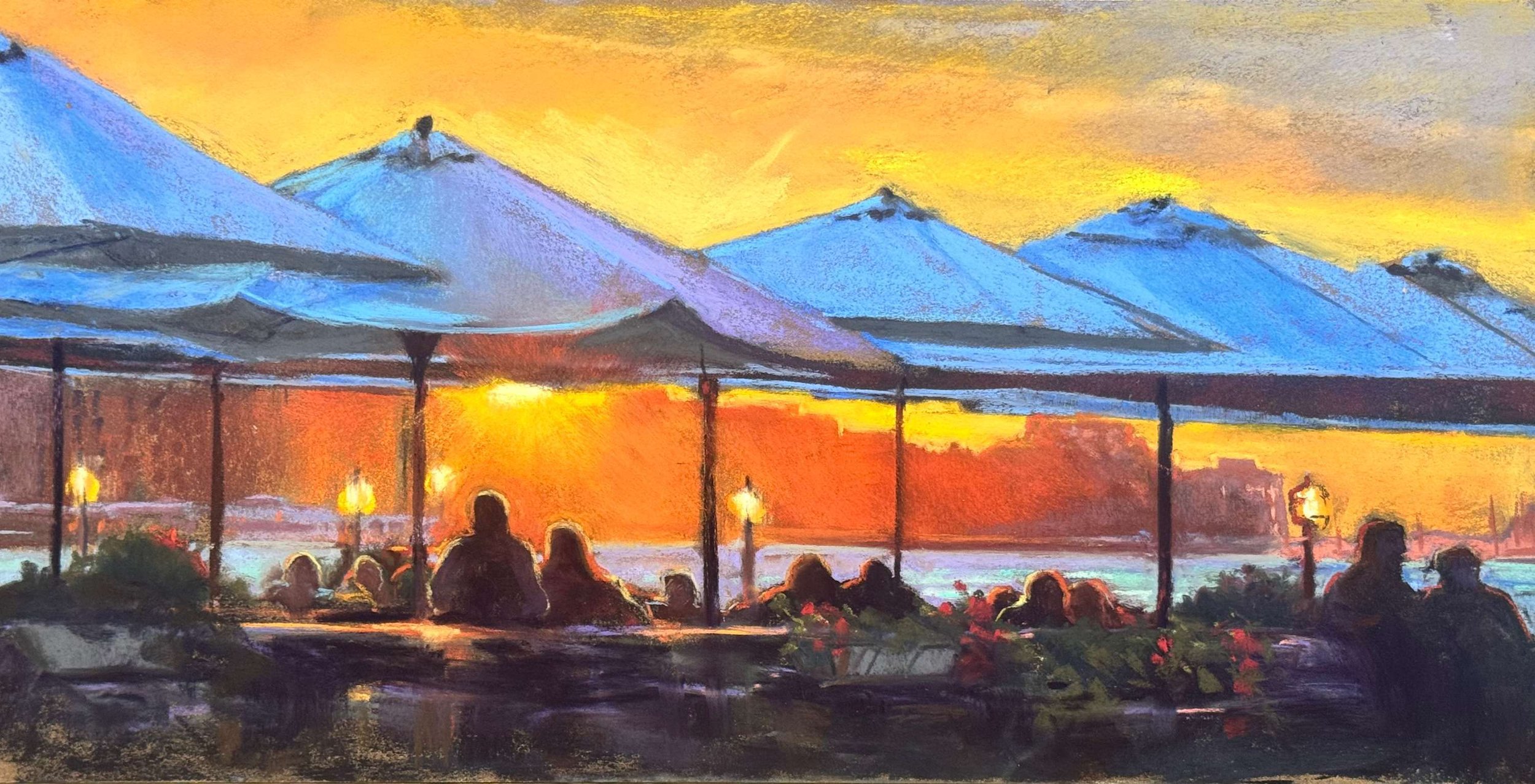  Venice Sunset  
10 x 20 pastel on paper  Available at Cole Gallery  