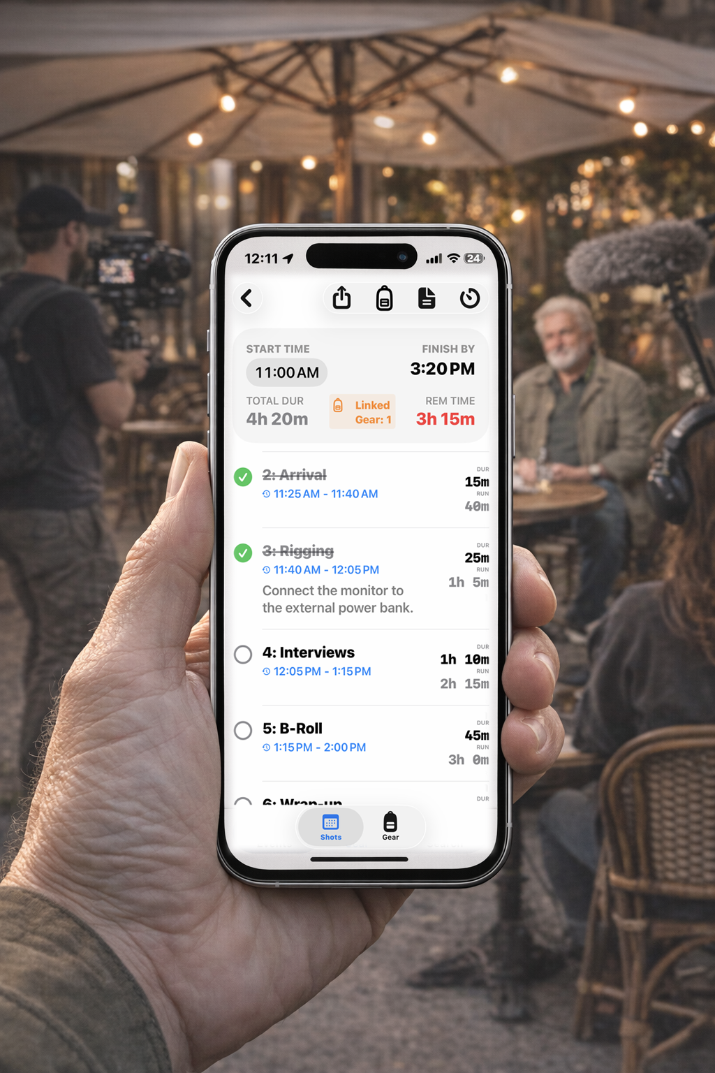 Documentary Interview Planned with GearoFlow App by MovieShorts