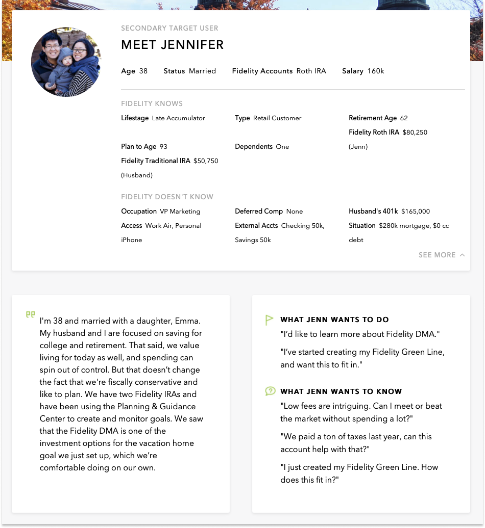 Screenshot of "Jennifer" persona