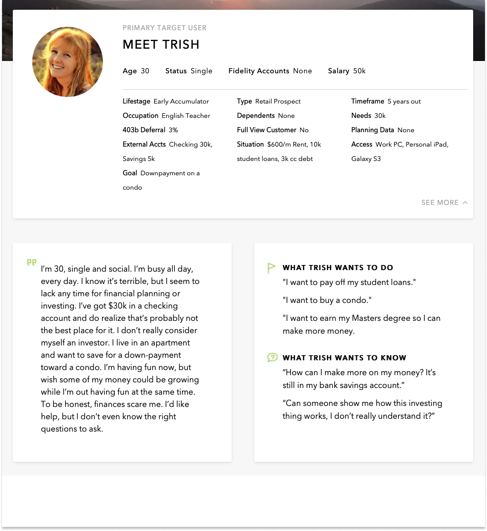 Screenshot of "Trish" persona