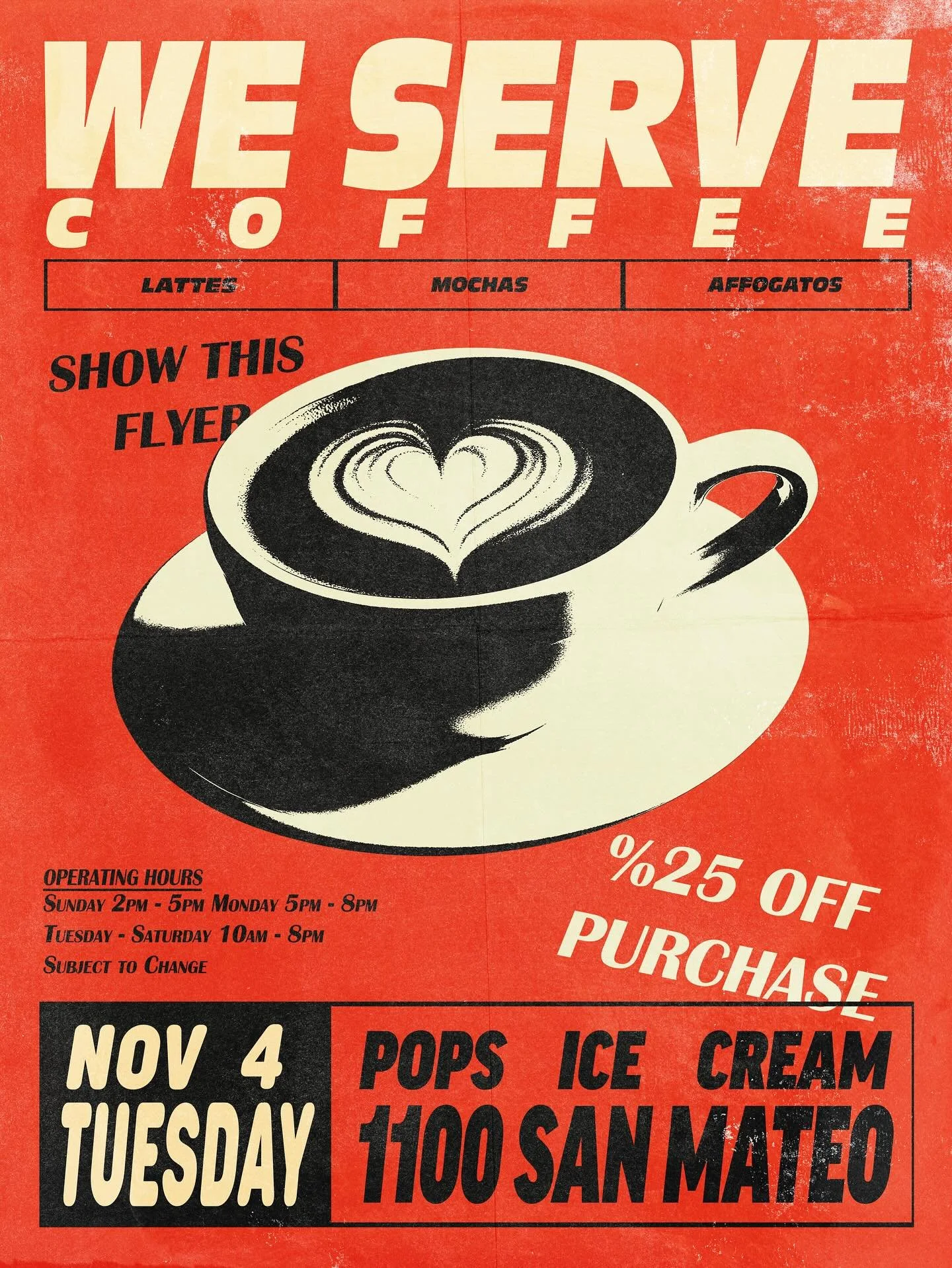 We are now serving espresso and full service coffee at Escape in Time!! We now have all your favorite coffee options and with a few house specialties. Discounts available through the 15th! Come check us out today!