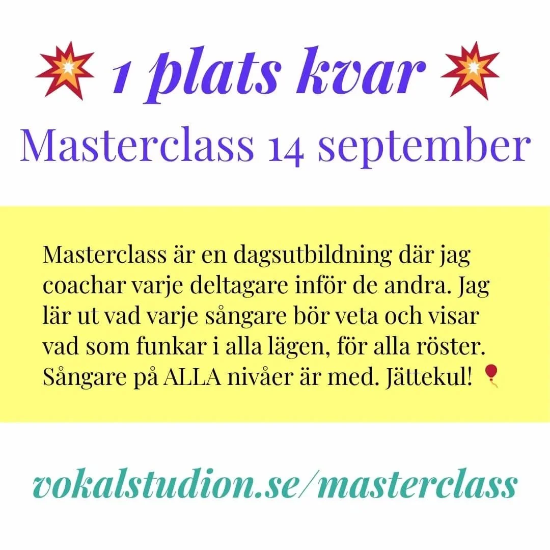Kickstarta h&ouml;sten med s&aring;ngkurs (1 plats kvar)

Bl&auml;ddra f&ouml;r att l&auml;sa ⬅️

Masterclass - Dagskurs i s&aring;ng:
vokalstudion.se/masterclass