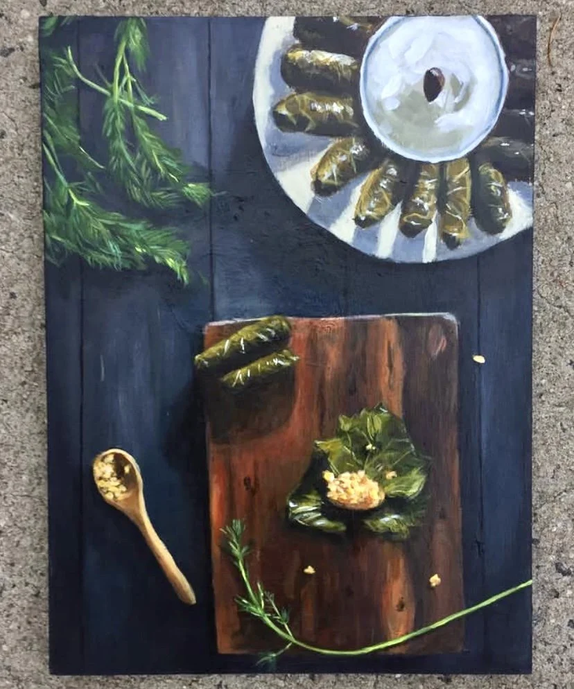 Waraq Enab, 8x10”, Acrylic on Panel