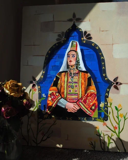 Woman of Bethlehem, 18x24”, Acrylic on Panel