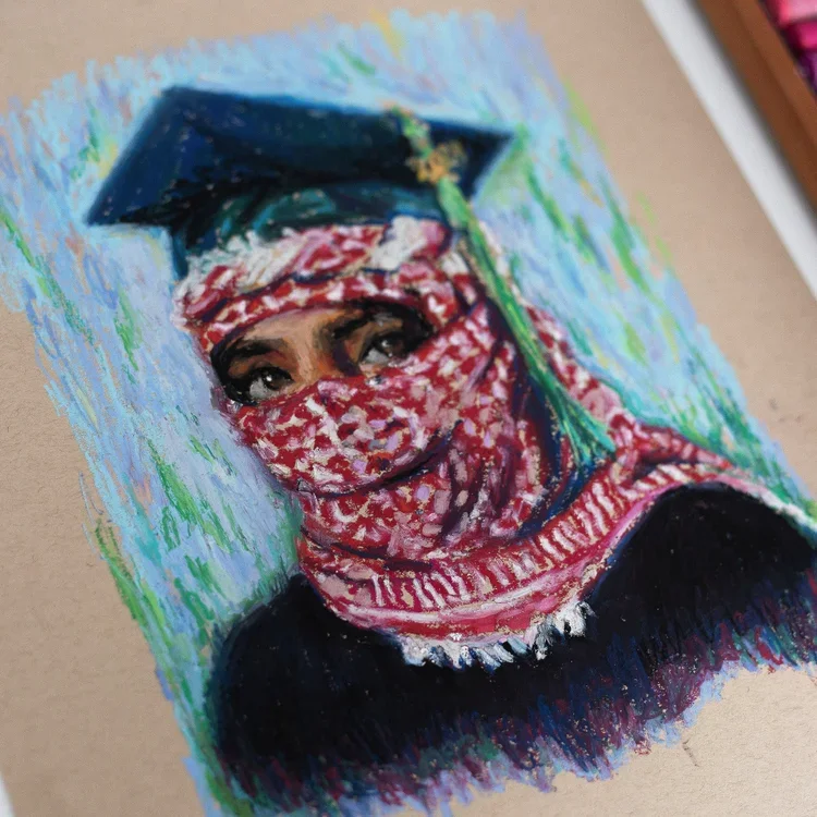 Student Intifada, Oil pastel