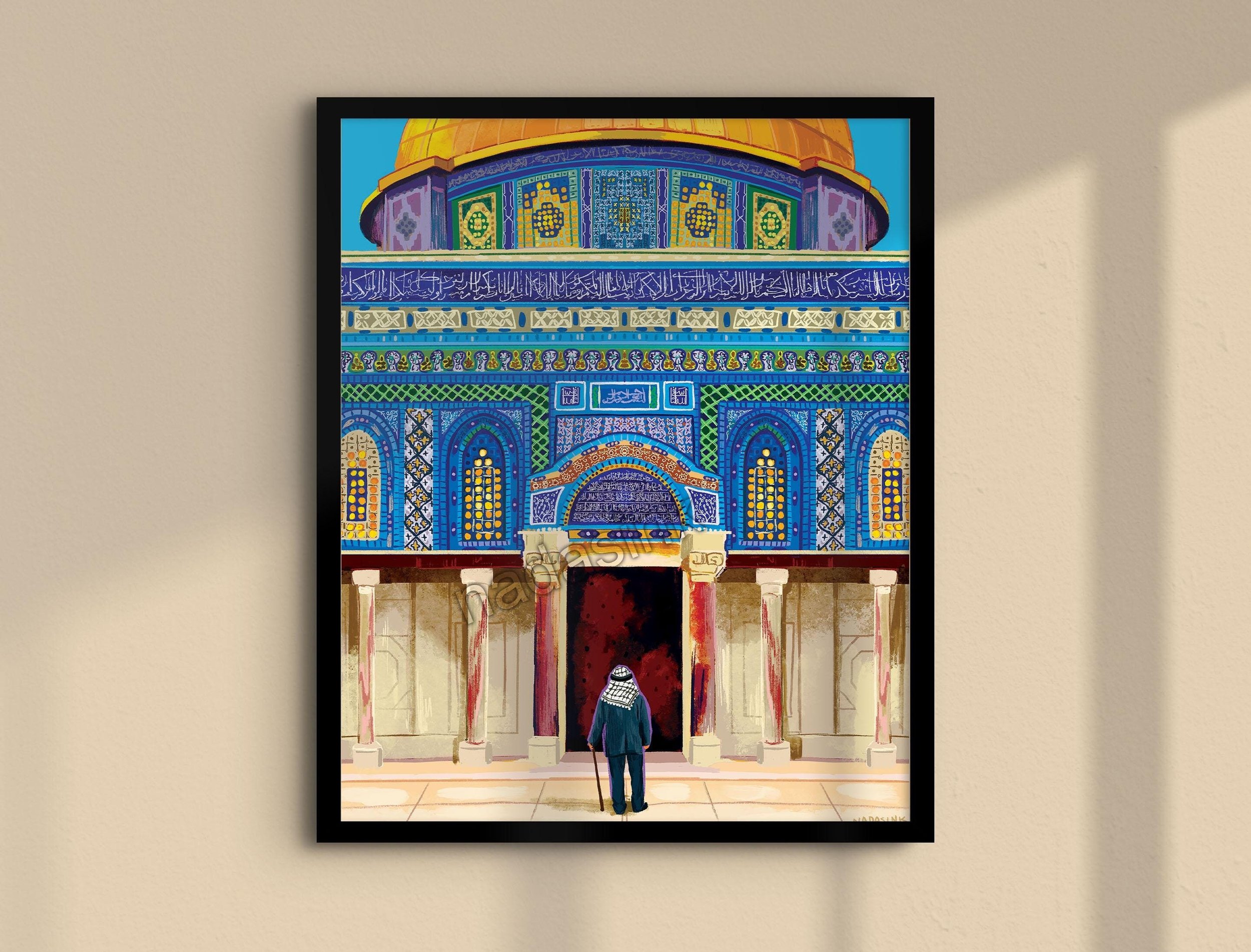 Dome of the rock art print. Jerusalem art