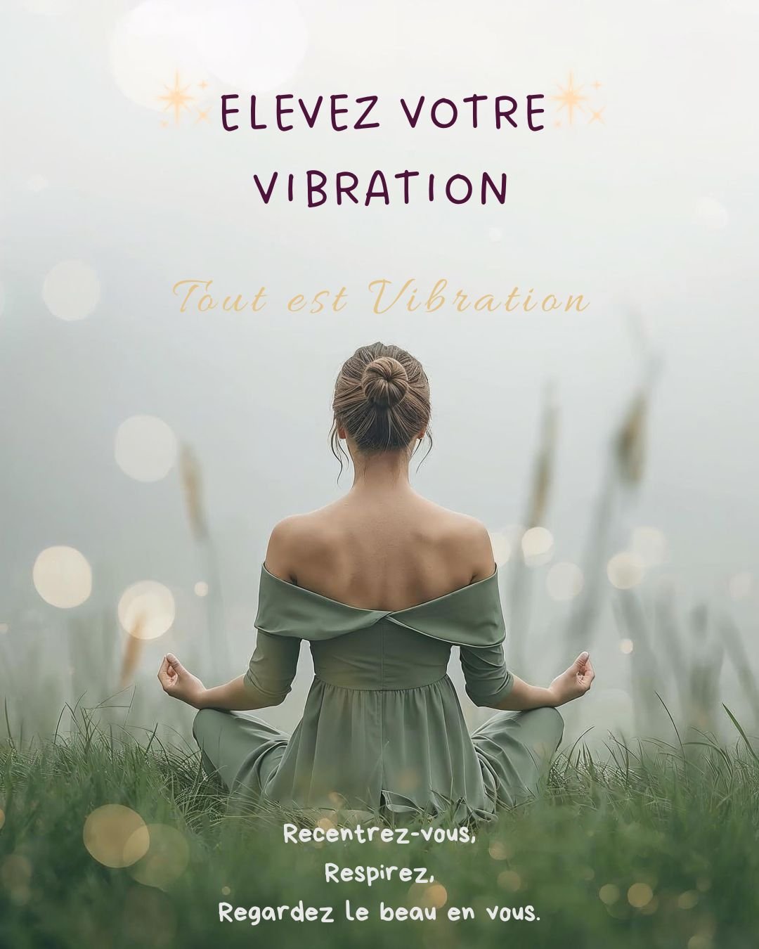 ✨ ELEVEZ VOTRE VIBRATION ✨

Votre vibration &eacute;volue &agrave; mesure que votre conscience s&rsquo;&eacute;l&egrave;ve.
Vous attirez naturellement les personnes et les situations qui r&eacute;sonnent avec cette nouvelle &eacute;nergie.

Tout est 