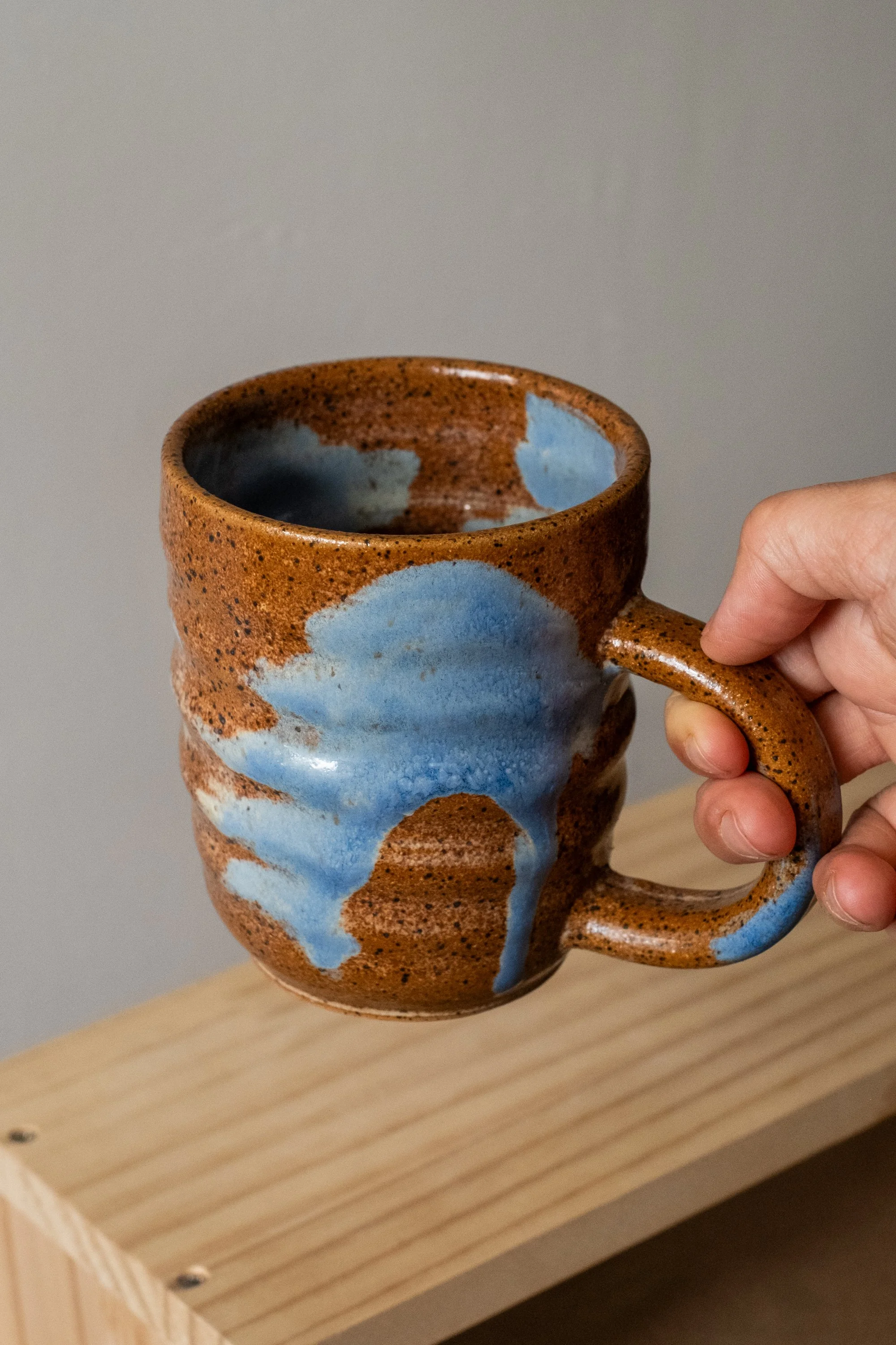 Swirl Mug with Periwinkle Brushstrokes (15 oz)