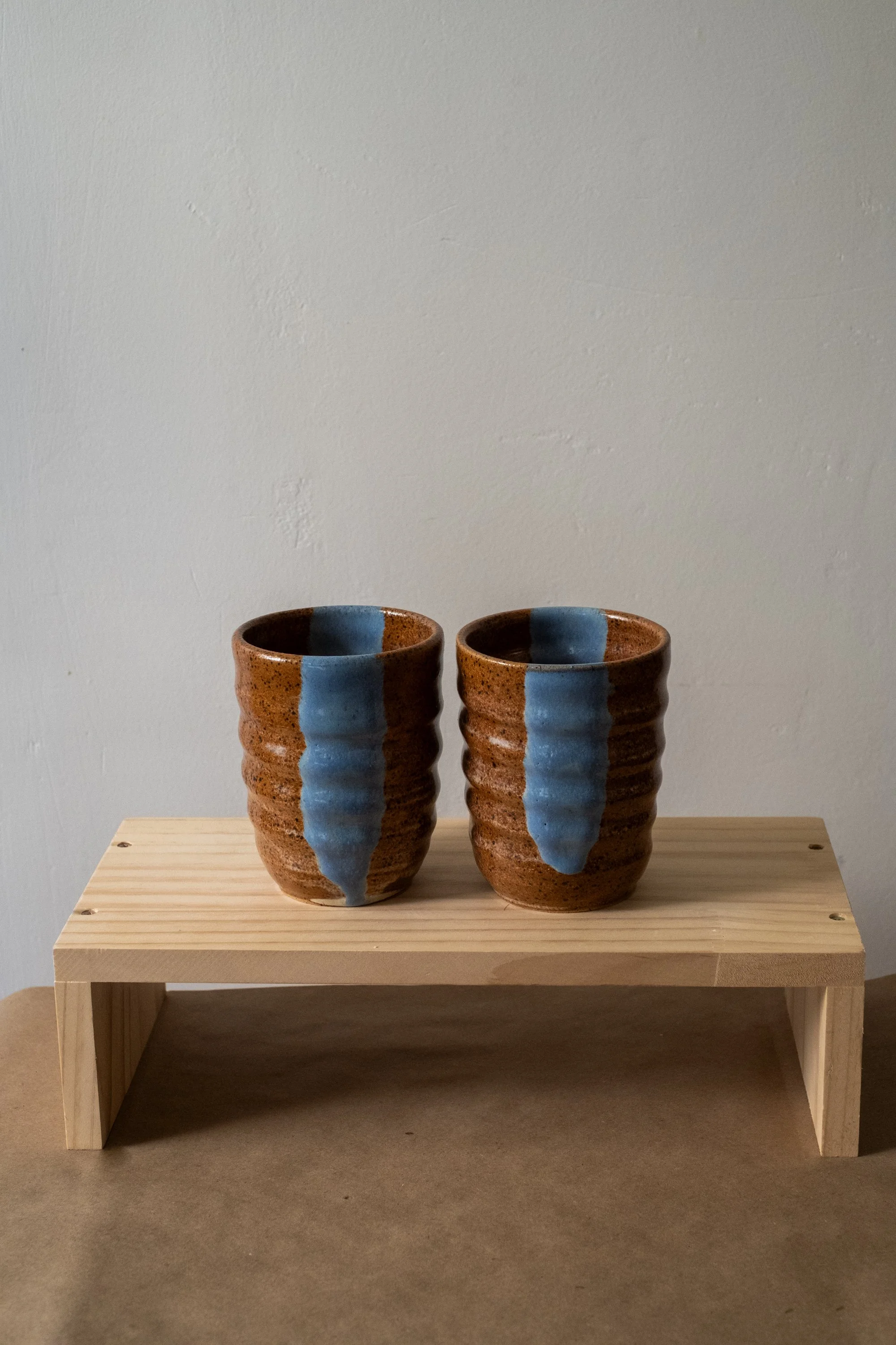 Swirl Cup with Periwinkle Stripe (15 oz)