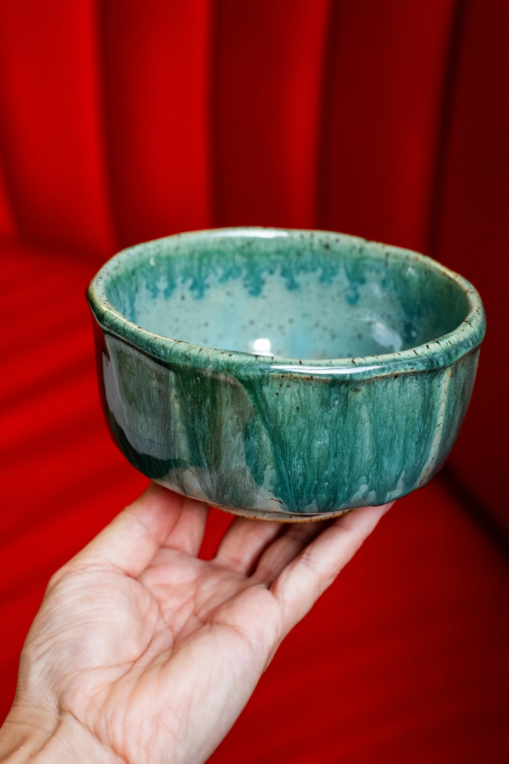 Small Faceted Footed Bowl