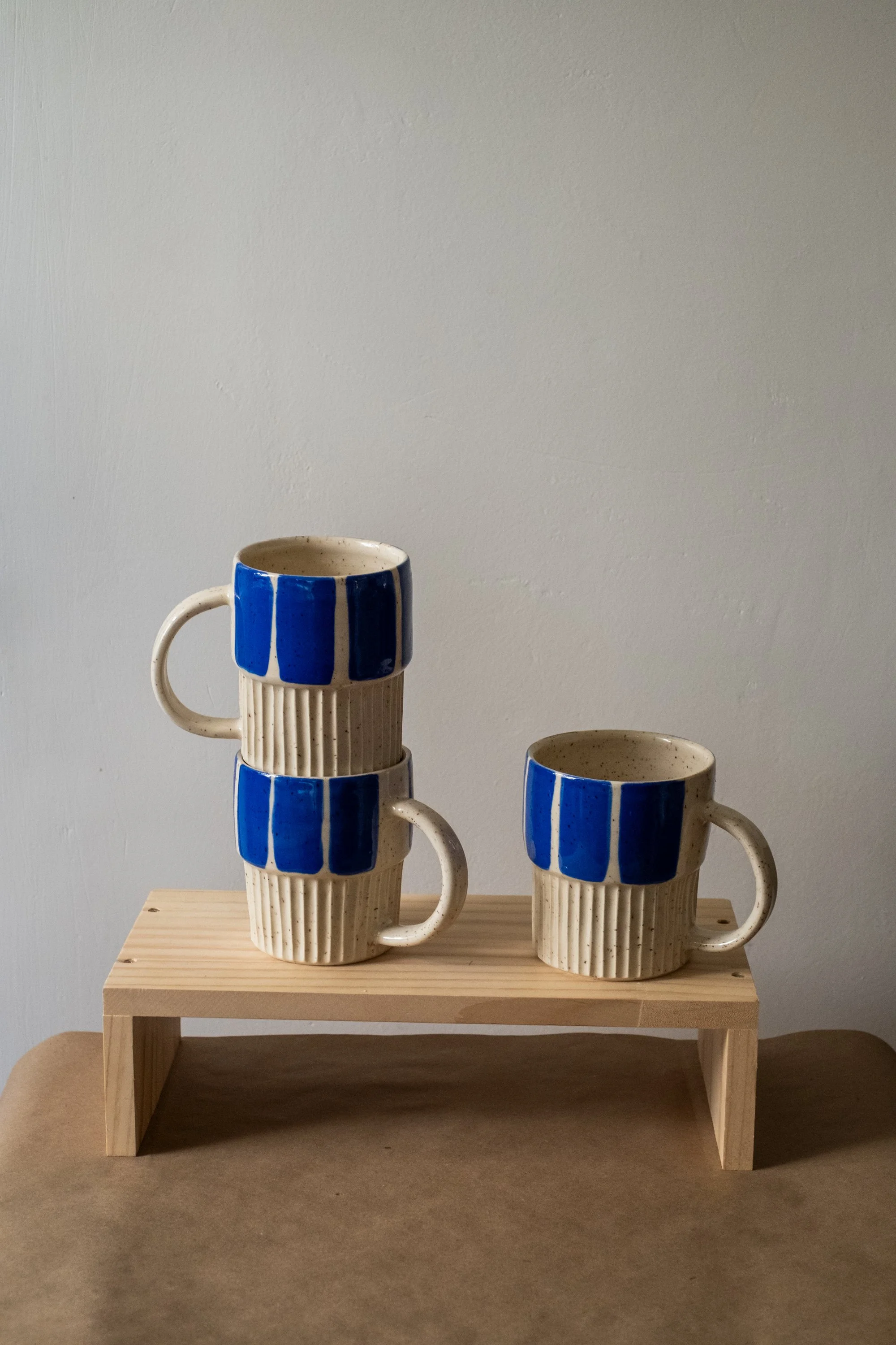 Waldo Mug with Blue Stripe (15 oz)