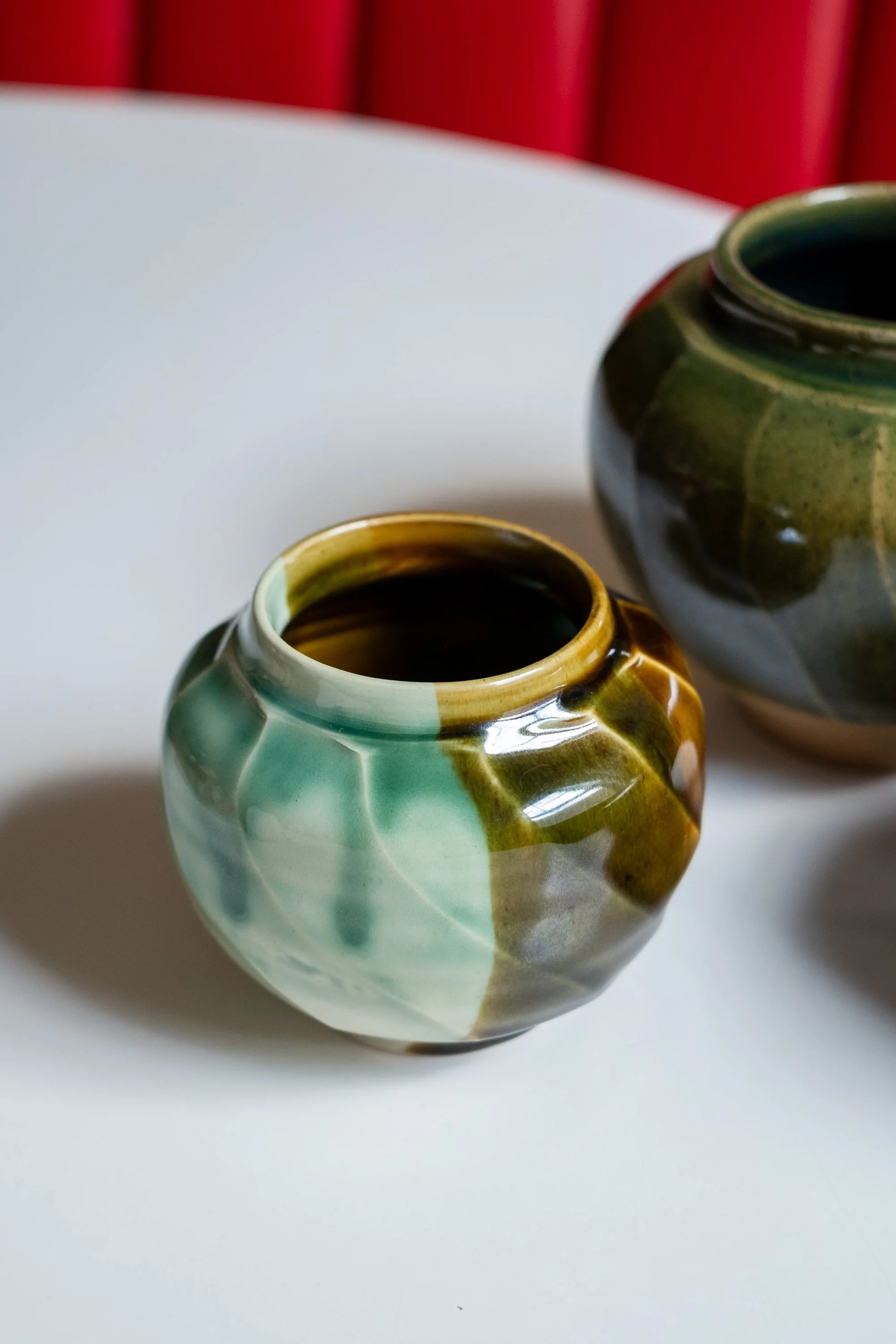 Small Faceted Round Jar