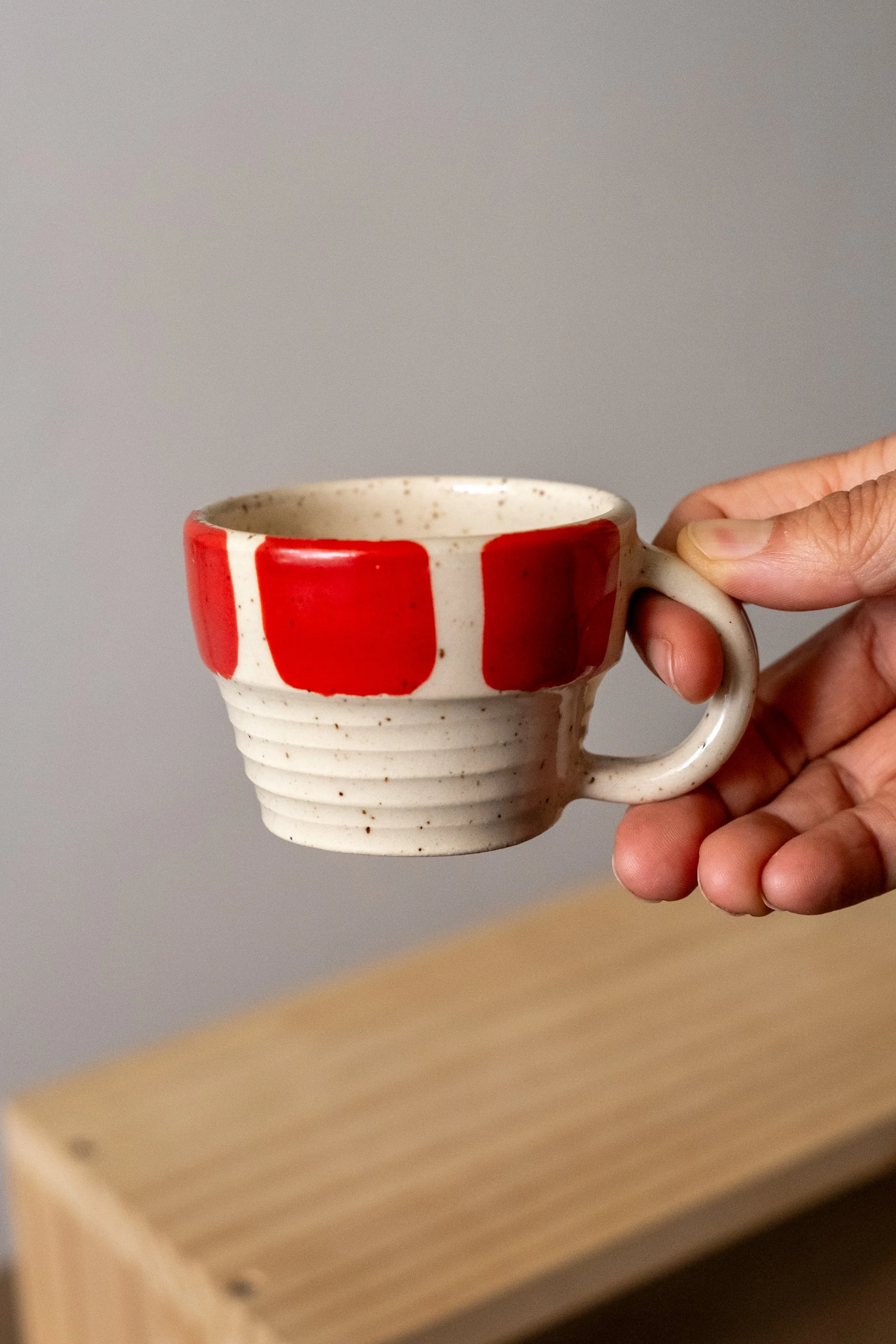 Single Espresso Cup with Handle (Red) (2 oz)