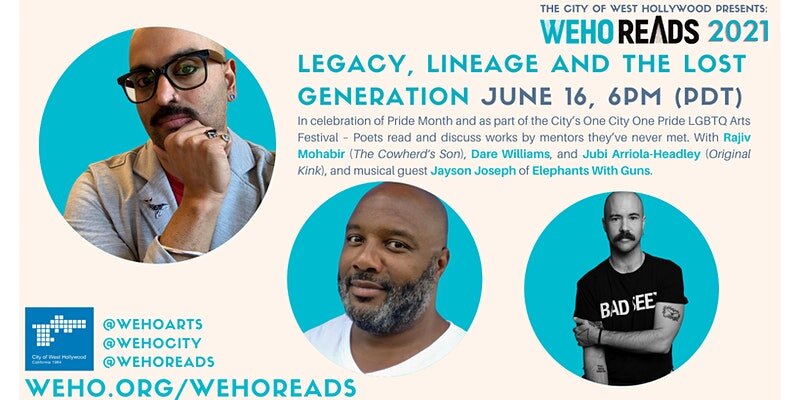 WeHo Reads Presents: Rajiv Mohabir, Jubi Arriola-Headley and Dare Williams