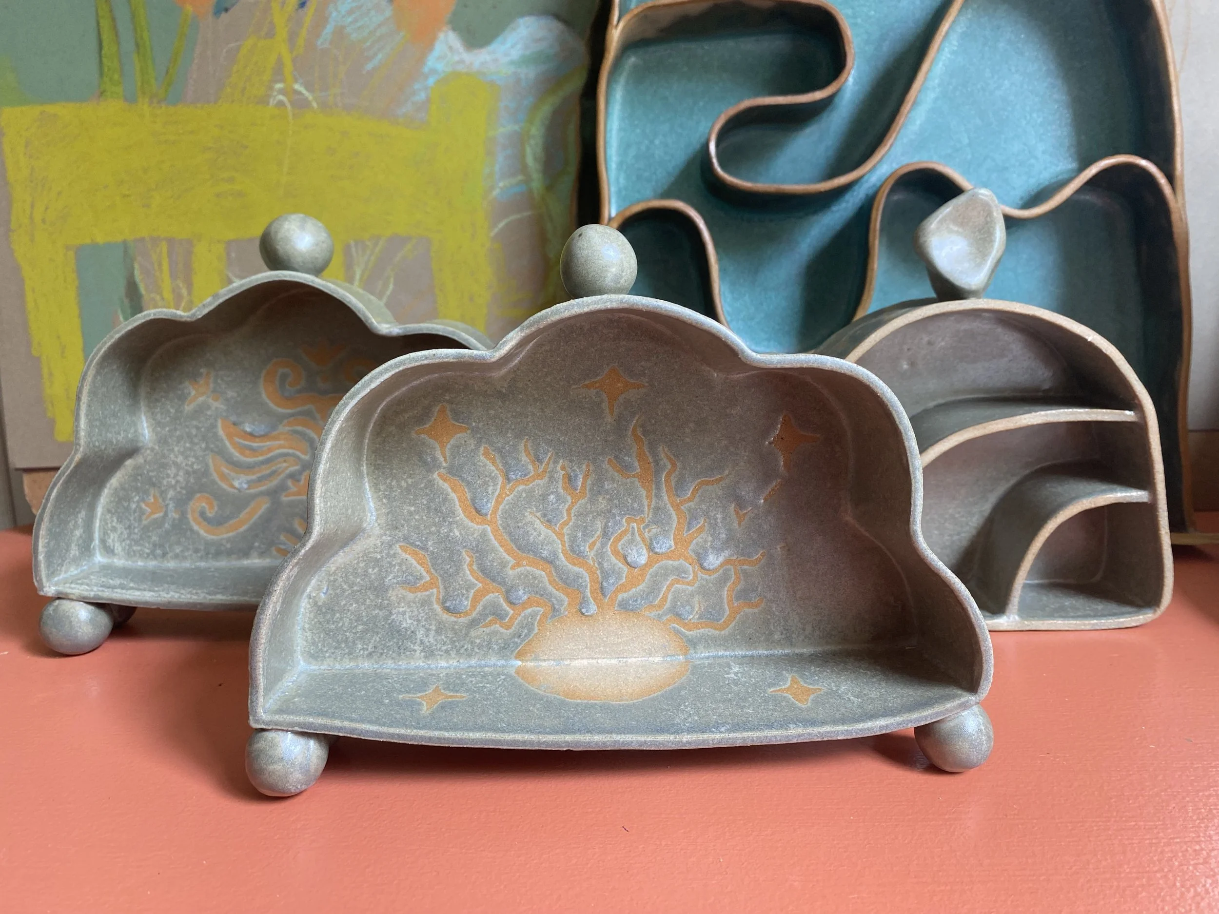 Cloud shaped ceramic altars