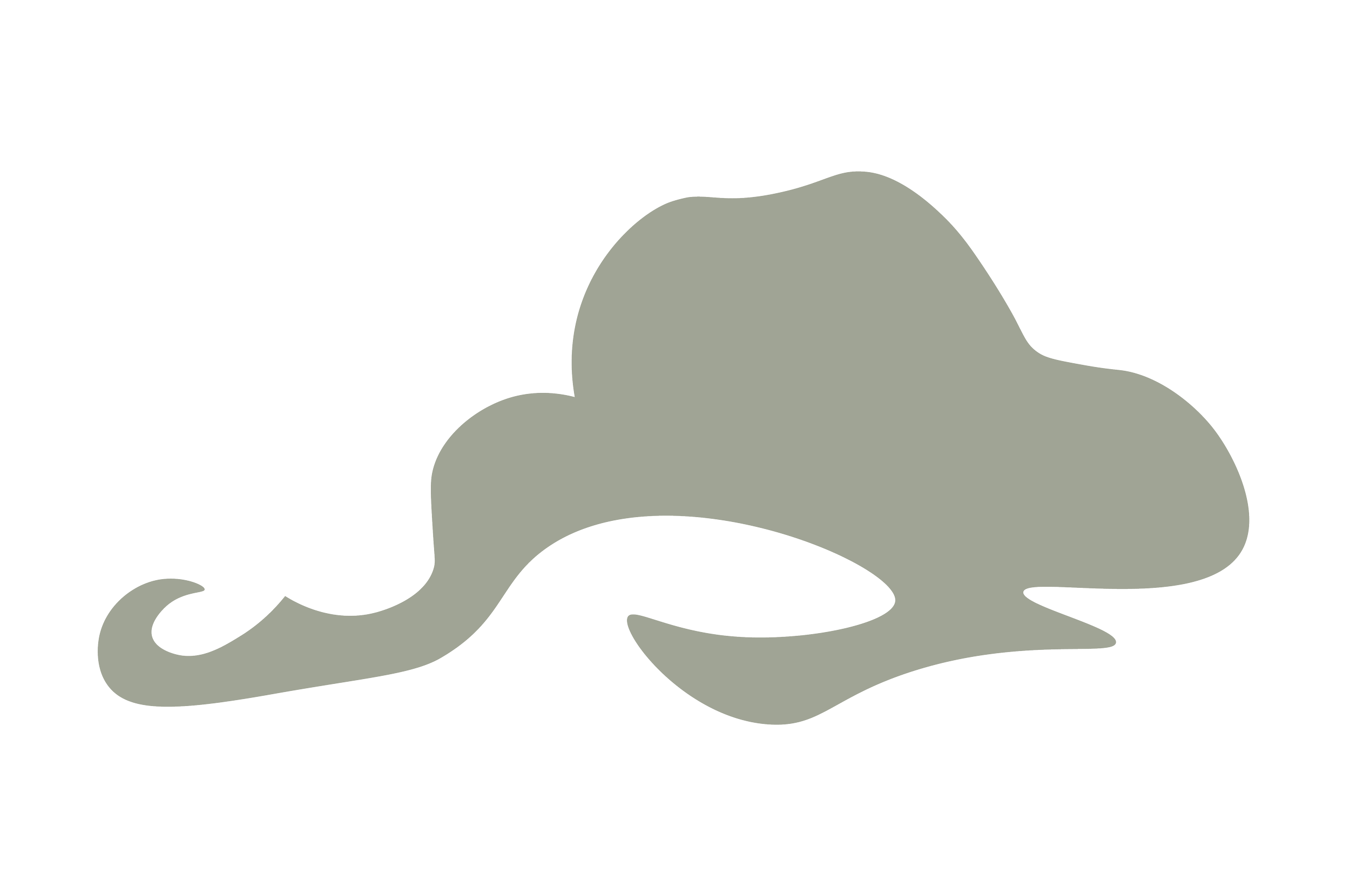 A silhouette of an elephant lying down, colored in gray.