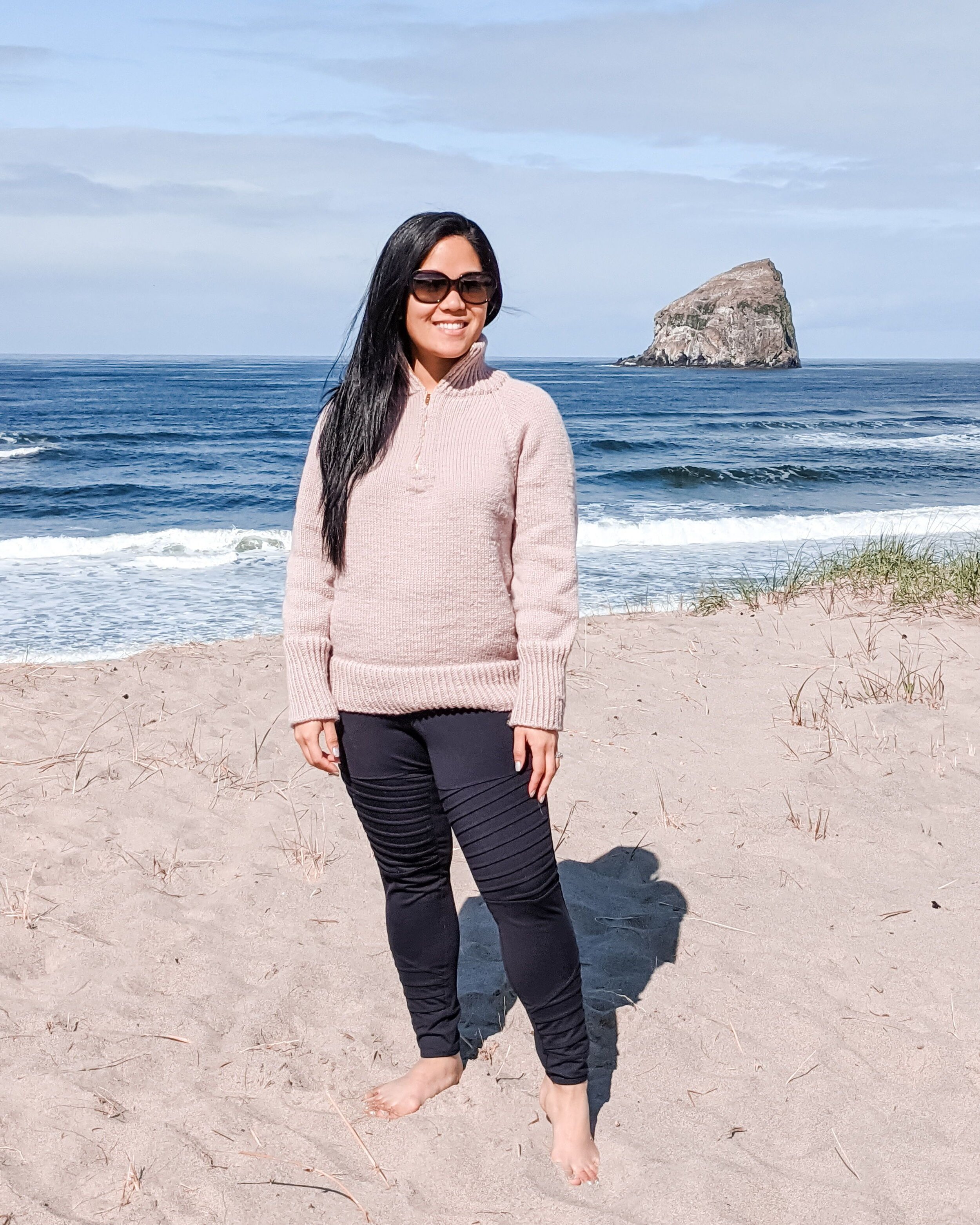 petite knit zipper sweater