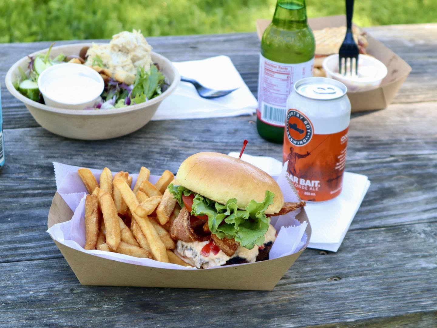 Sunshine
A cold Country Boy Brewing 
Or an Ale-8-One
And our delicious local food!

What more could you ask for? ☀️