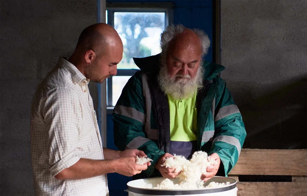 Inspecting wool before processing