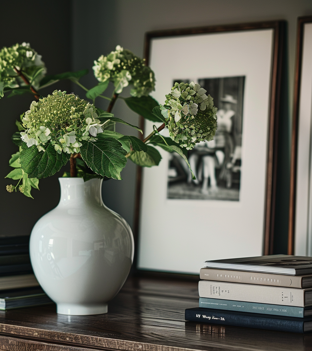 newmodehome_A_close_up_of_an_elegant_vase_with_green_flowers_on_17b84d9e-f550-4ba8-86ab-3346cb27543a.png