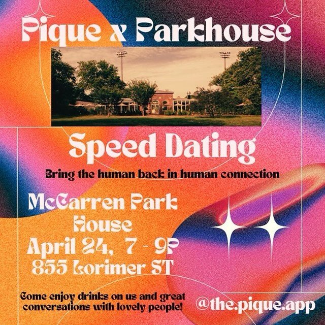 @the.pique.app is keeping the IRL fun going with Speed Dating THIS WEDNESDAY✨ 🍥 their events are open to ALL folks looking to make connections of ANY kind: come enjoy free drinks, mix &amp; mingle with lovely people, and just maaaybe make a new best