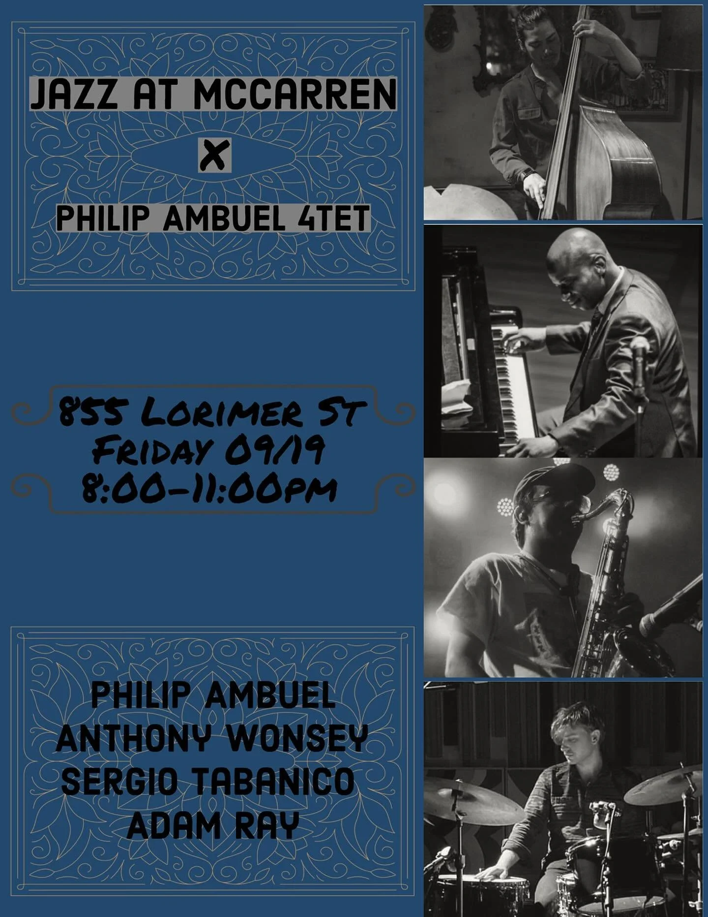 Parkhouse Jazz at McCarren tonight and the weather by 8pm looks 🤩 @philip.ambuel