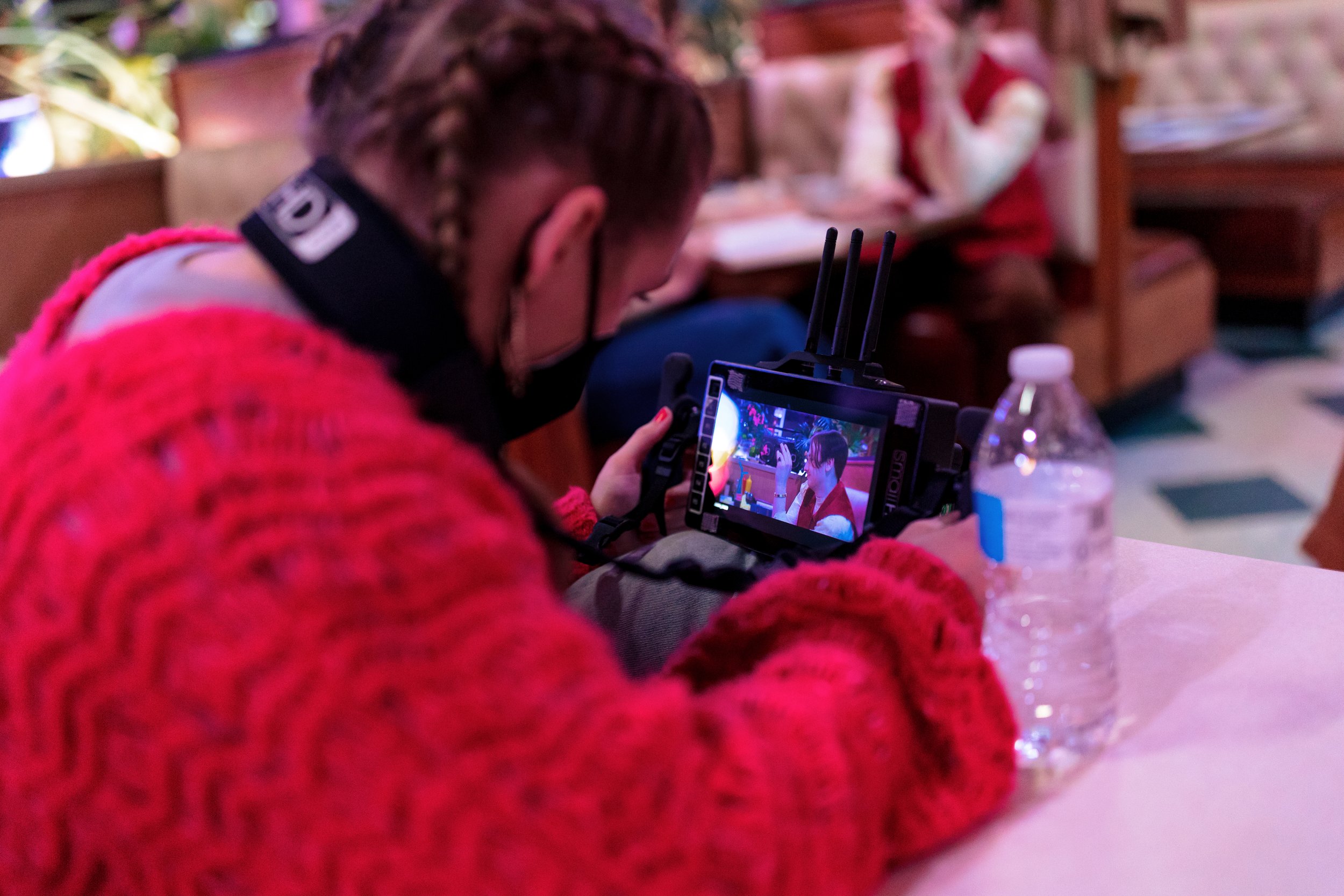 Carley Byers (Director/Producer) during a take.