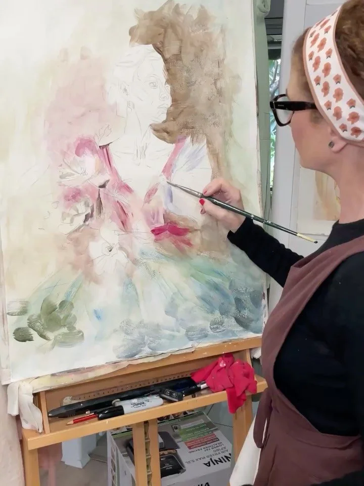 Come into my studio &mdash; see what&rsquo;s been happening lately 🦋

Here&rsquo;s a little of what I&rsquo;ve been up to, in and out of the studio lately 😅

1.	Started the first major piece for my new series, The Beginning of Her Becoming &mdash; 