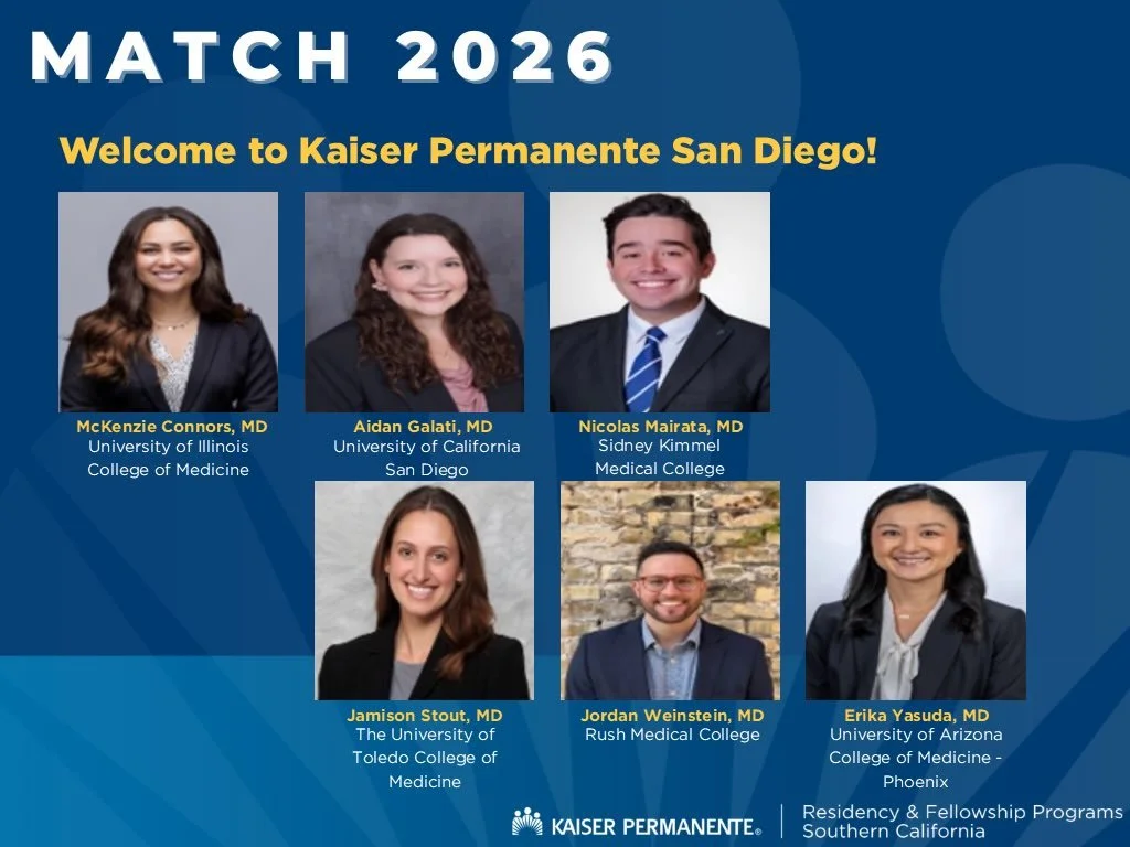 HAPPY MATCH DAY!!! We are so excited to welcome these amazing people to our residency!! Congratulations to everyone on match day!!! 🎉🎉 @kpsocalresidency #match2026