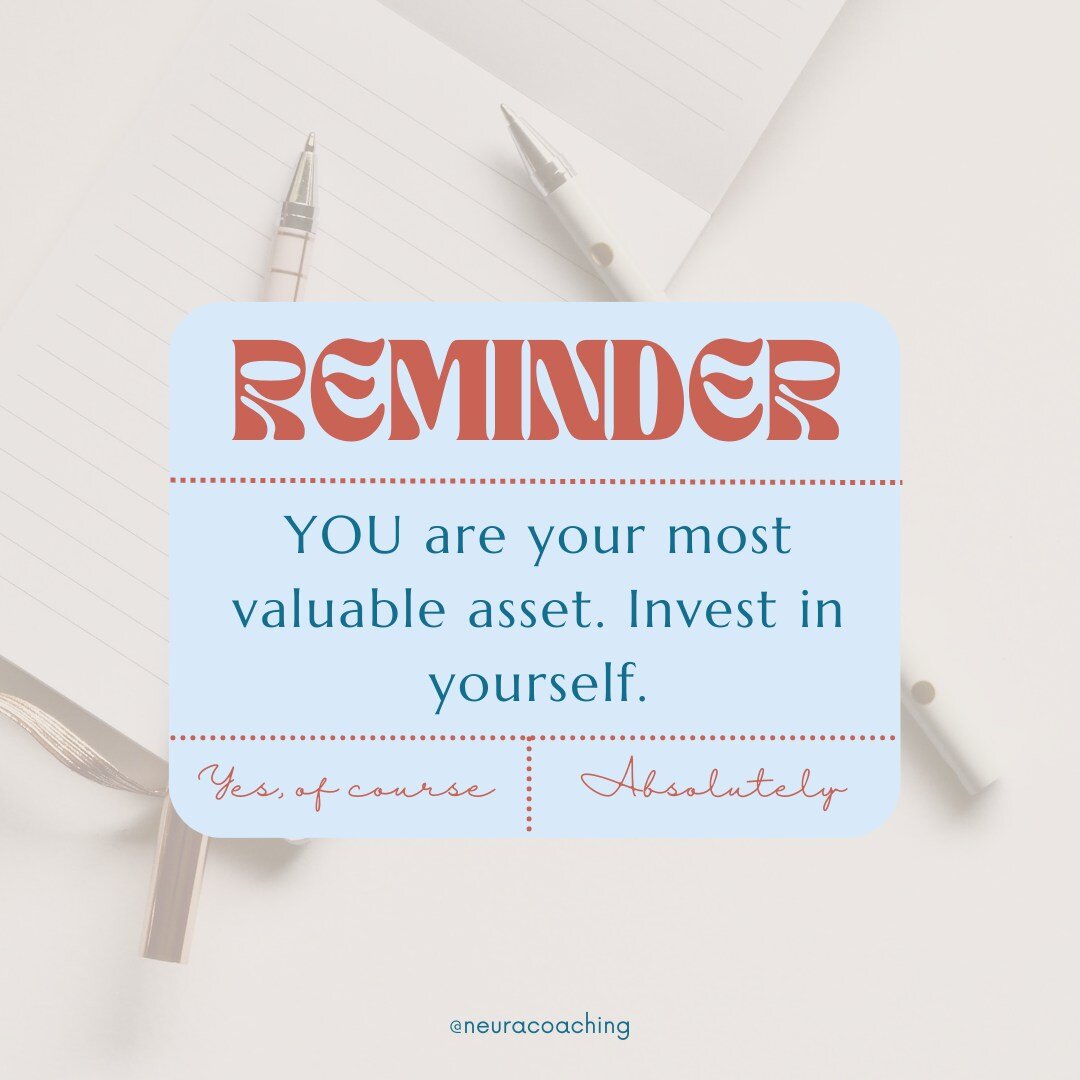 Ready to make the best investment of your life? It's time to invest in yourself! 🙌💪

✨ When you invest in yourself, you're betting on your potential, growth, and happiness. It's about prioritizing self-care, personal development, and unleashing you