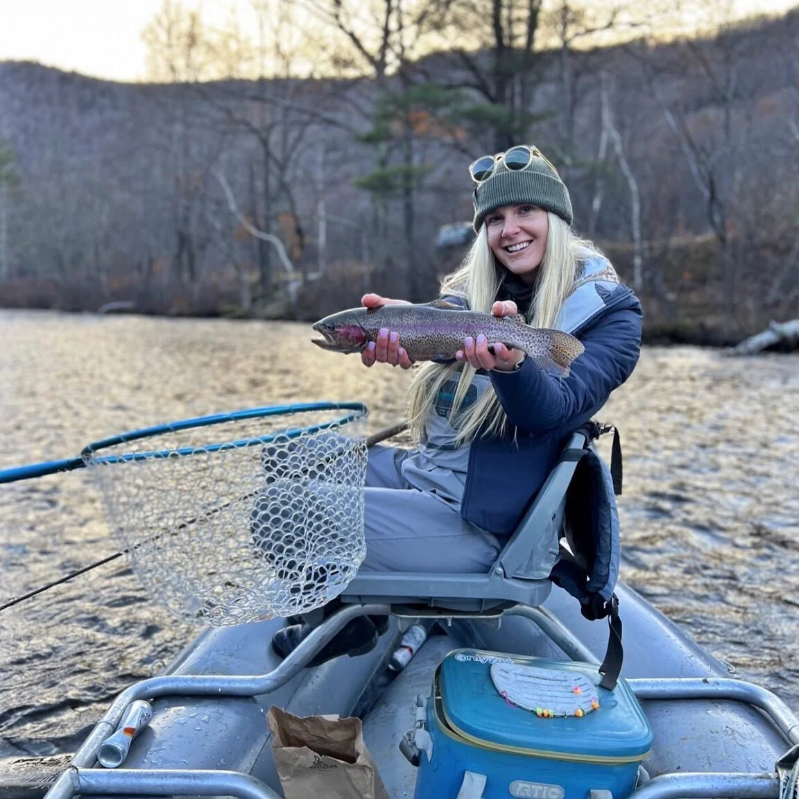 @stephanie_linda @michaelalalaaaaa @shehads Ladies getting it done in the cold today!!!! #ateam #sassybows #flyfishing #rainbow #trout #bleedwater @troot413 @hilltownanglers