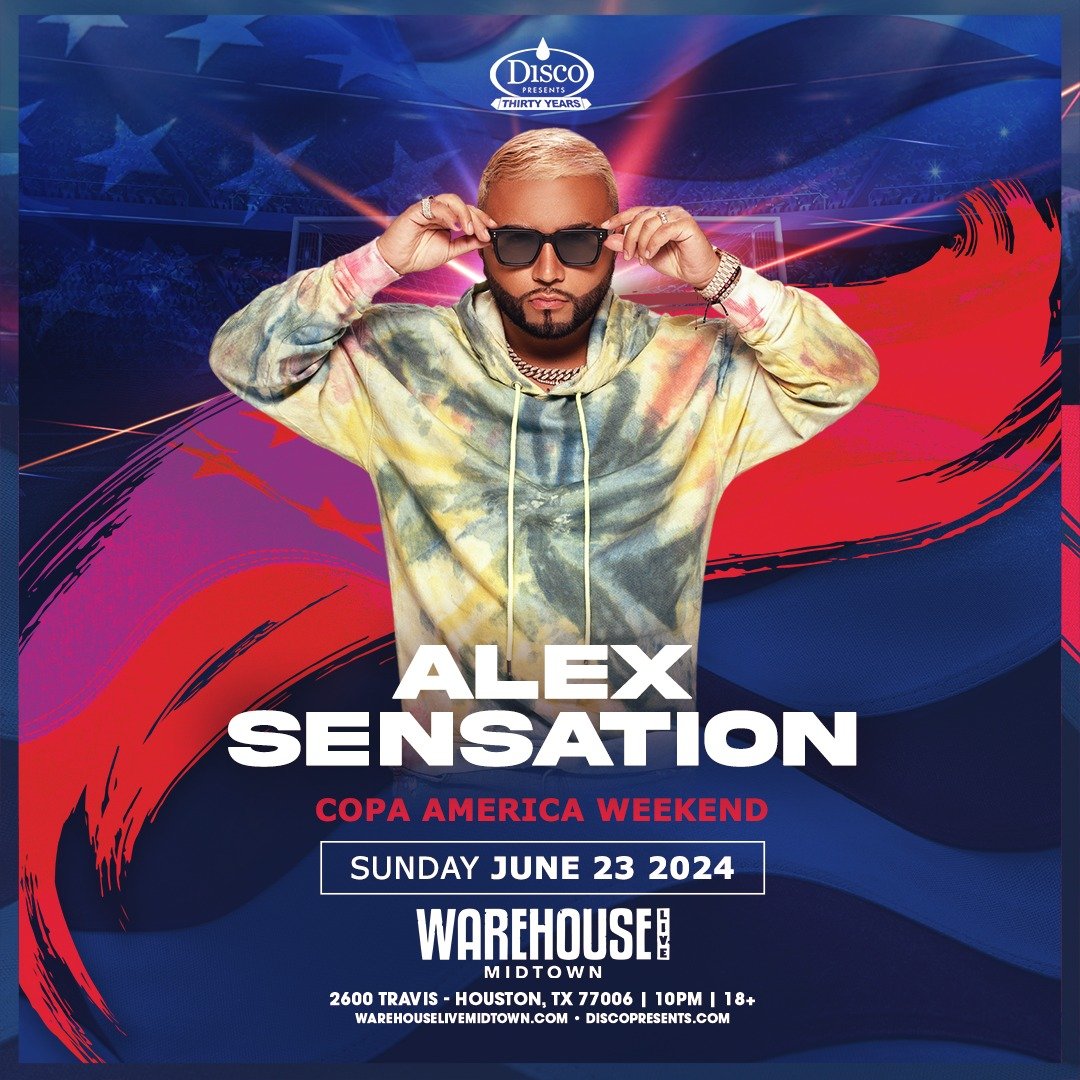 🇨🇴 Now Announcing @alexsensation comes to Houston Copa America Weekend ⚽ Sunday June 23, 2024.  Tickets and Tables go on sale 4/23 For more information go to warehouselivemidtown.com
.
.
#alexsensation #copaamerica #houston #latin #warehouselivemid