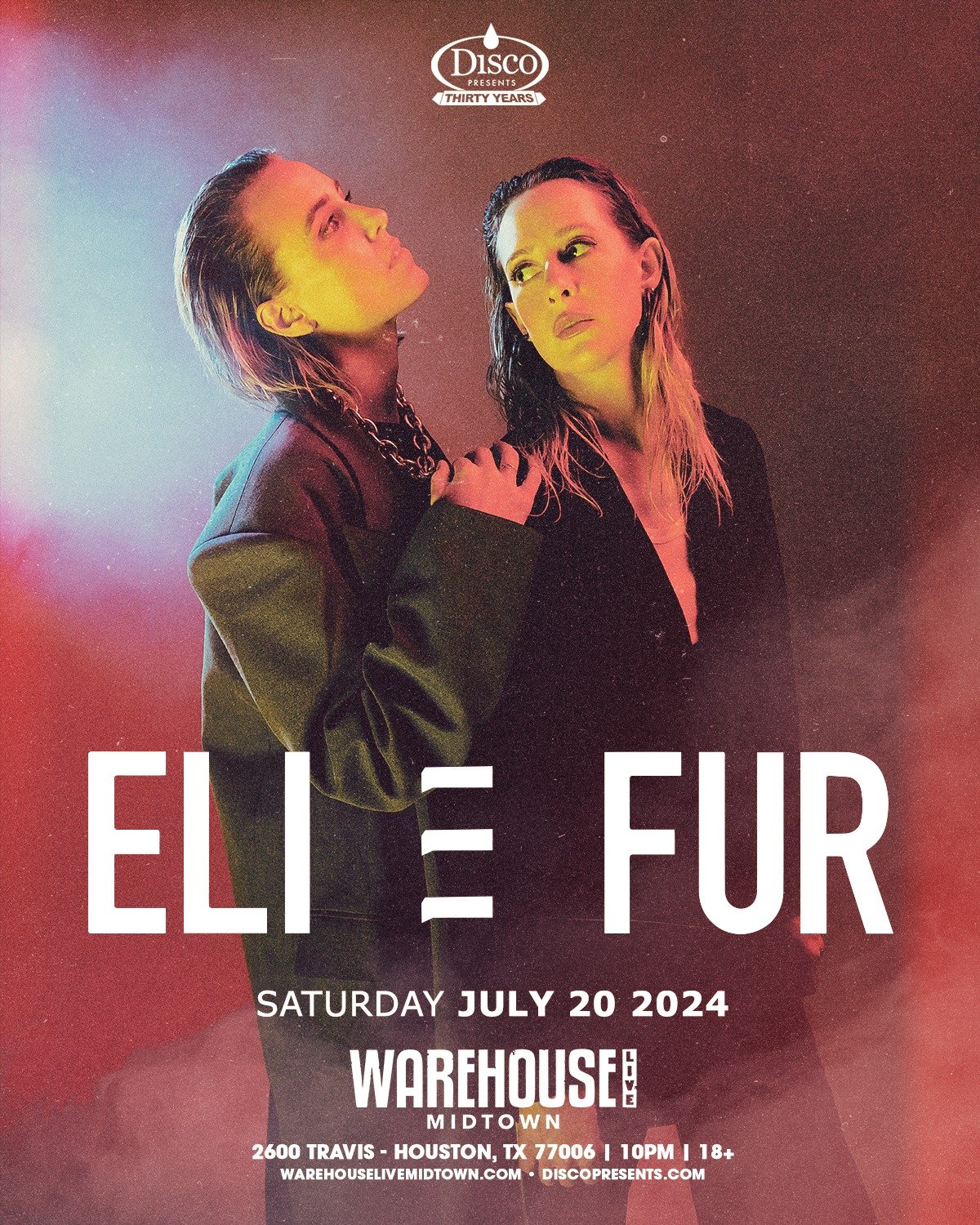 🎧 Now Announcing @eliandfur comes to Houston Saturday July 20th. Tickets and tables go on sale Thursday 5/2 at warehouselivemidtown.com
.
.
#techno #house #edm #warehouselivemidtown #warehouselive