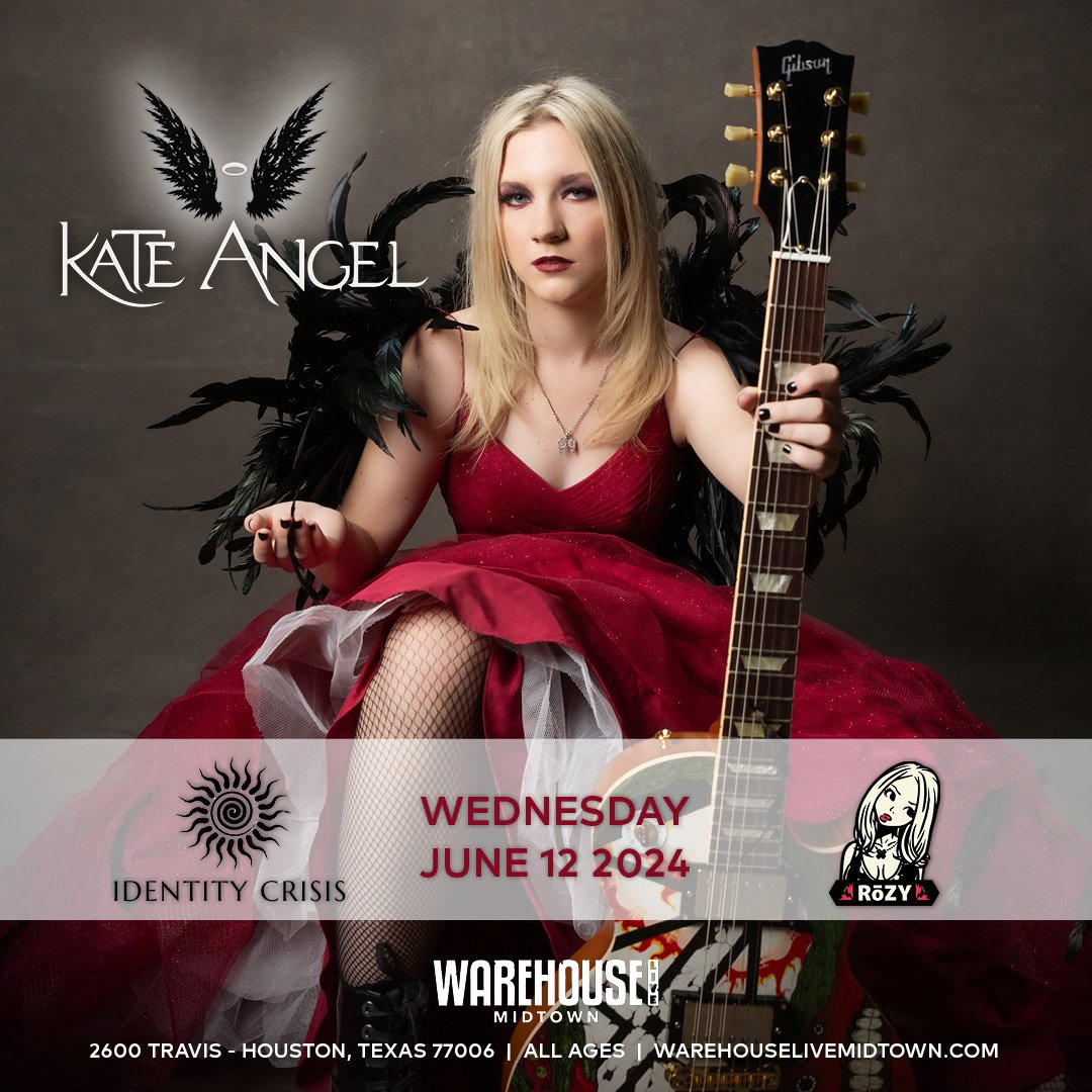 🎸 Now Announcing @kateangelmusic comes to Houston Wednesday June 12th with @identitycrisis.official @therozyofficial Get your tickets and tables now at warehouselivemidtown.com
.
.
#kateangel #identitycrisis #rozy #livemusic #warehouselivemidtown #w